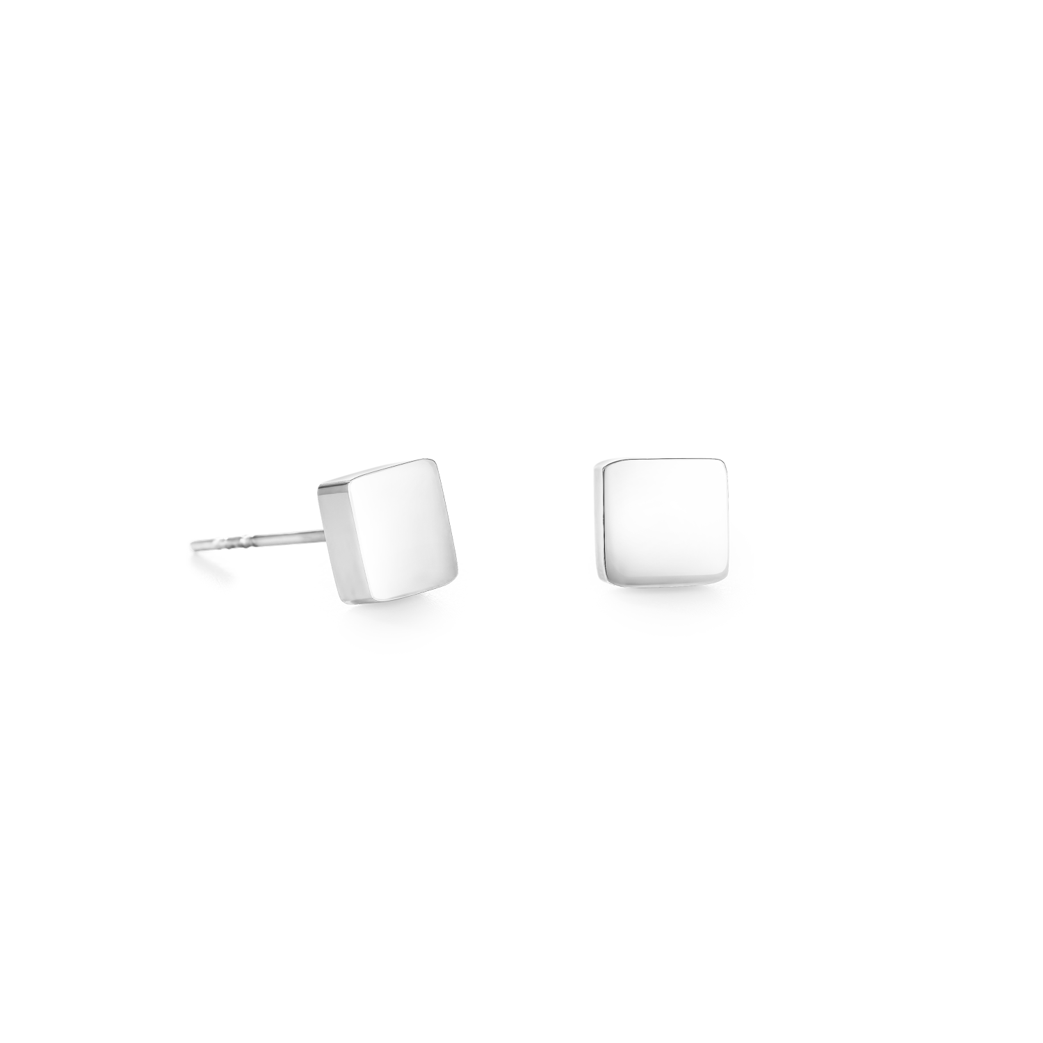 Boucles d'oreille Carré acier argent