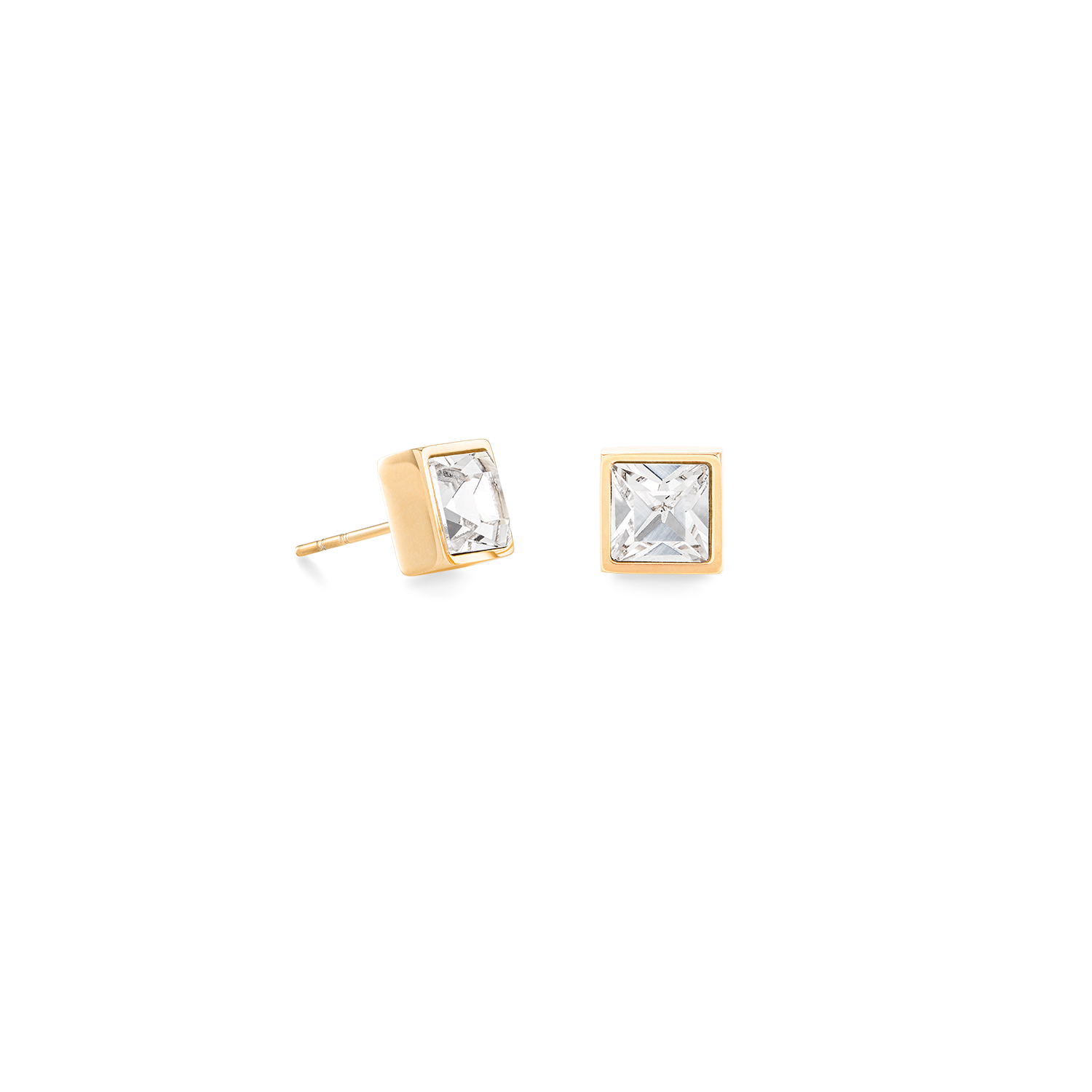 Brilliant Square big boucles d'oreille or cristal