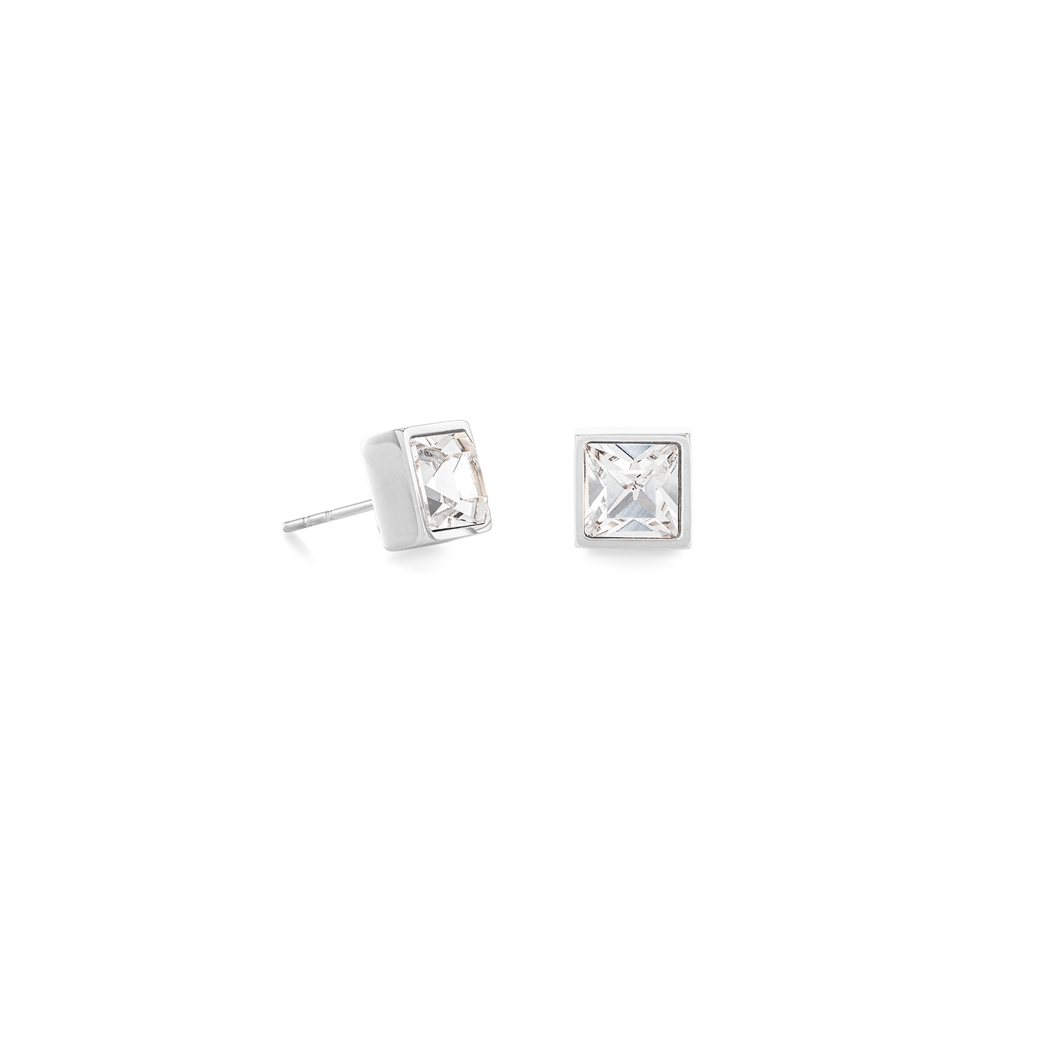 Brilliant Square big boucles d'oreille argent cristal