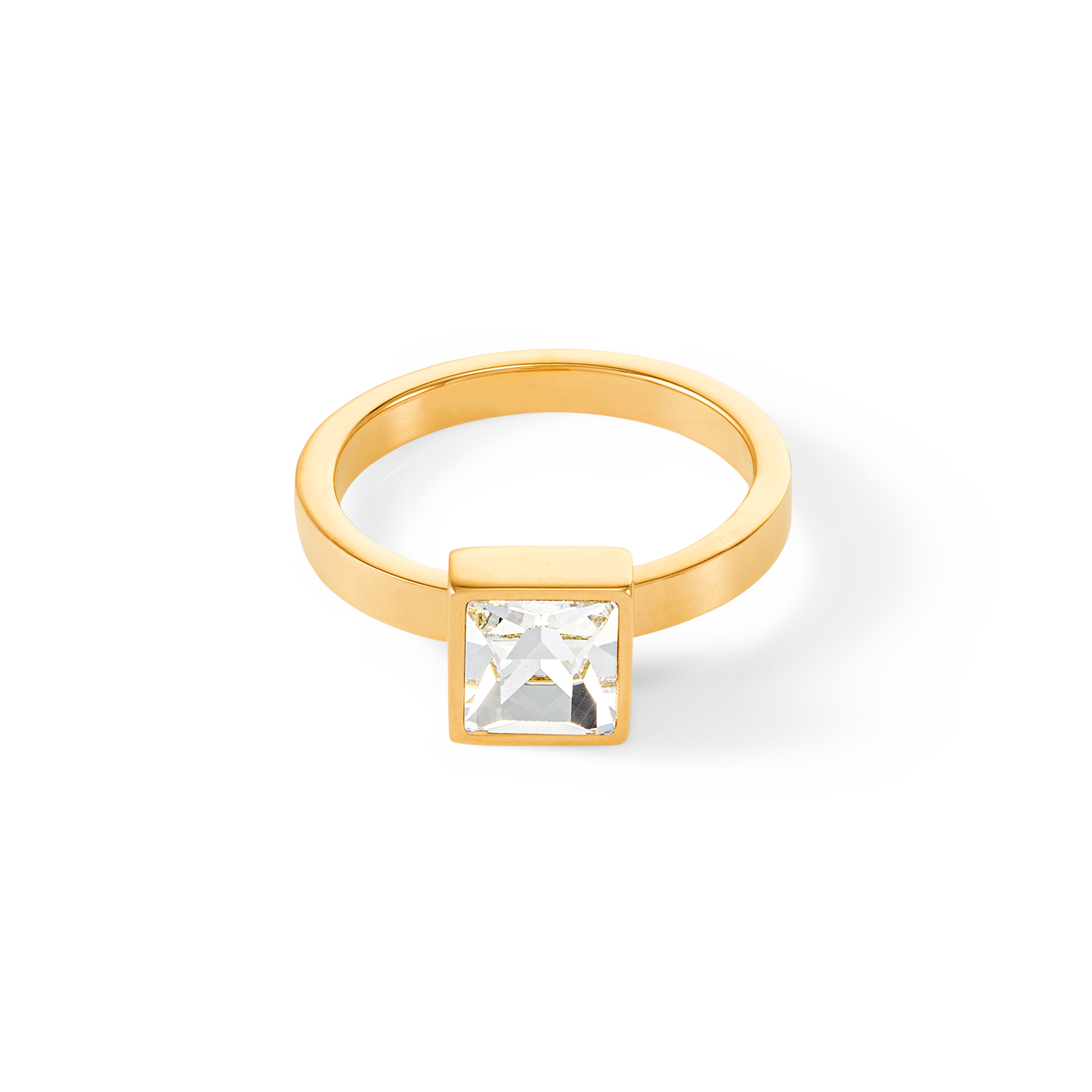 Brilliant Square big bague or cristal