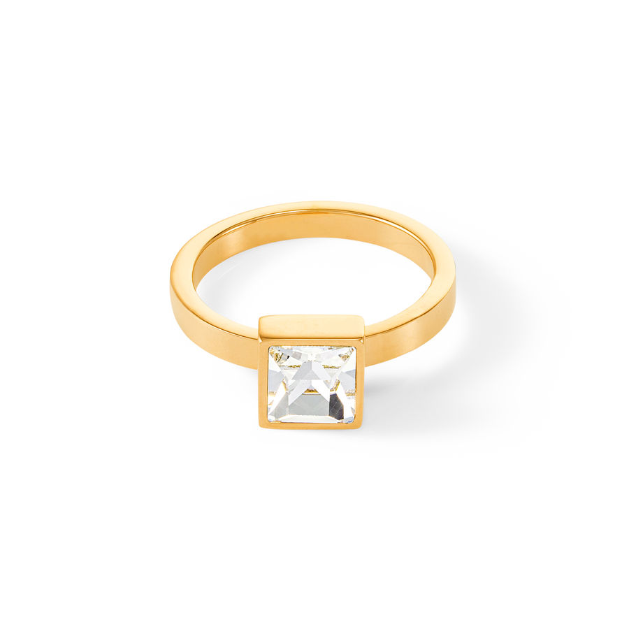 Brilliant Square big bague or cristal