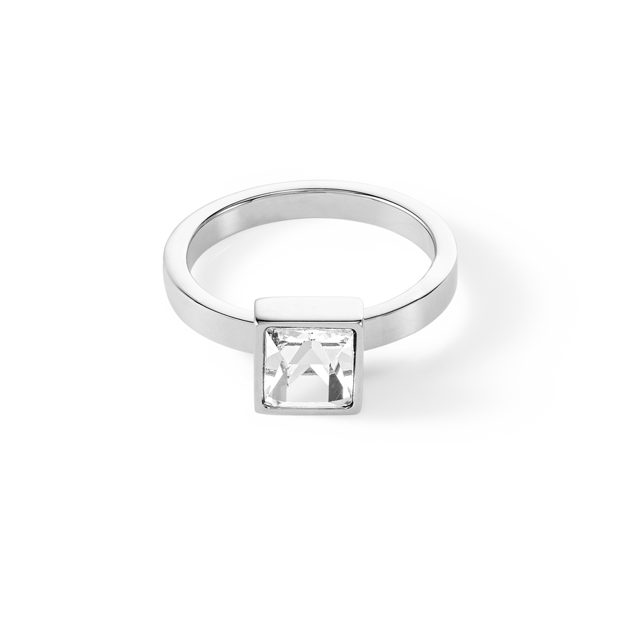 Brilliant Square big bague argent cristal