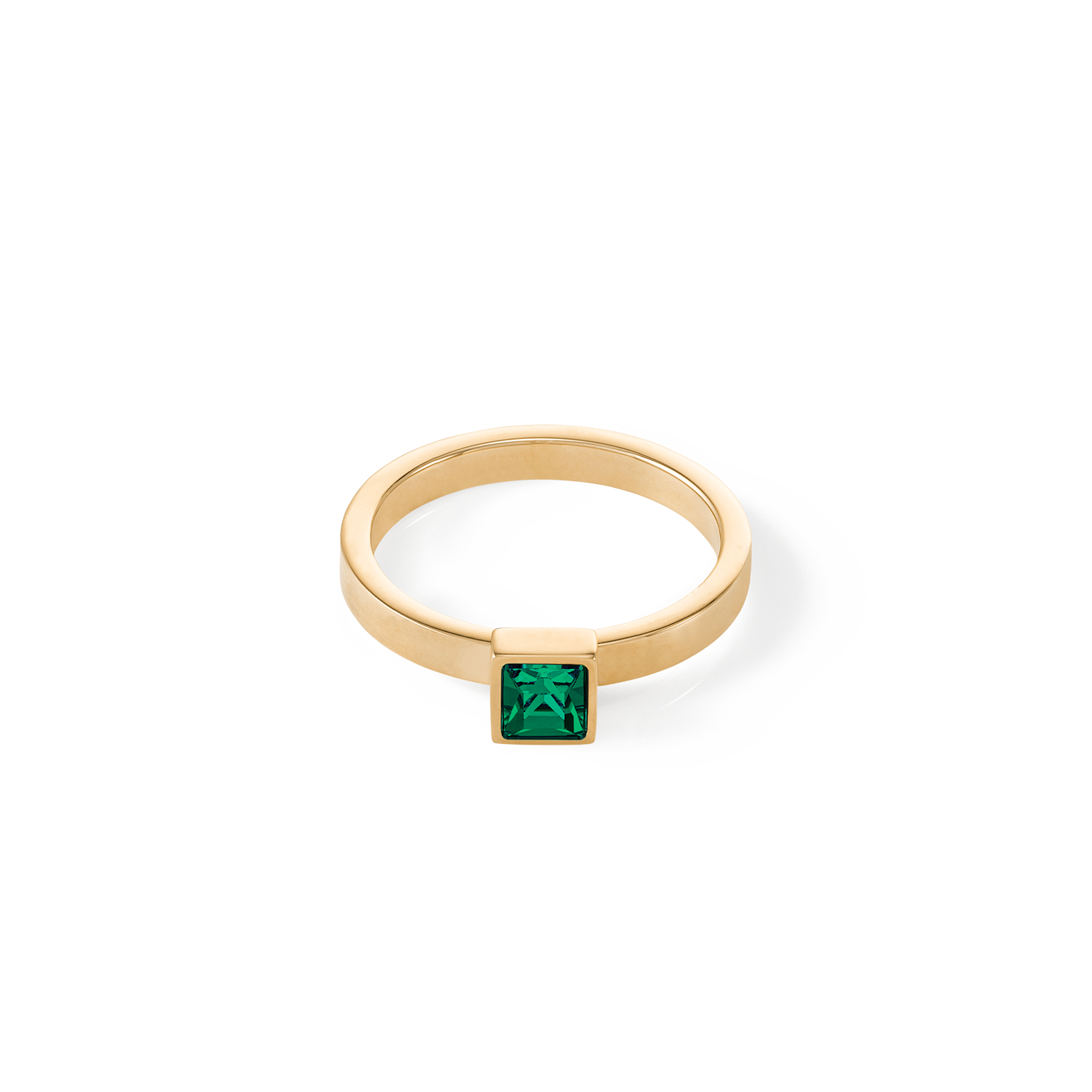 Petite bague Brilliant Square or vert foncé