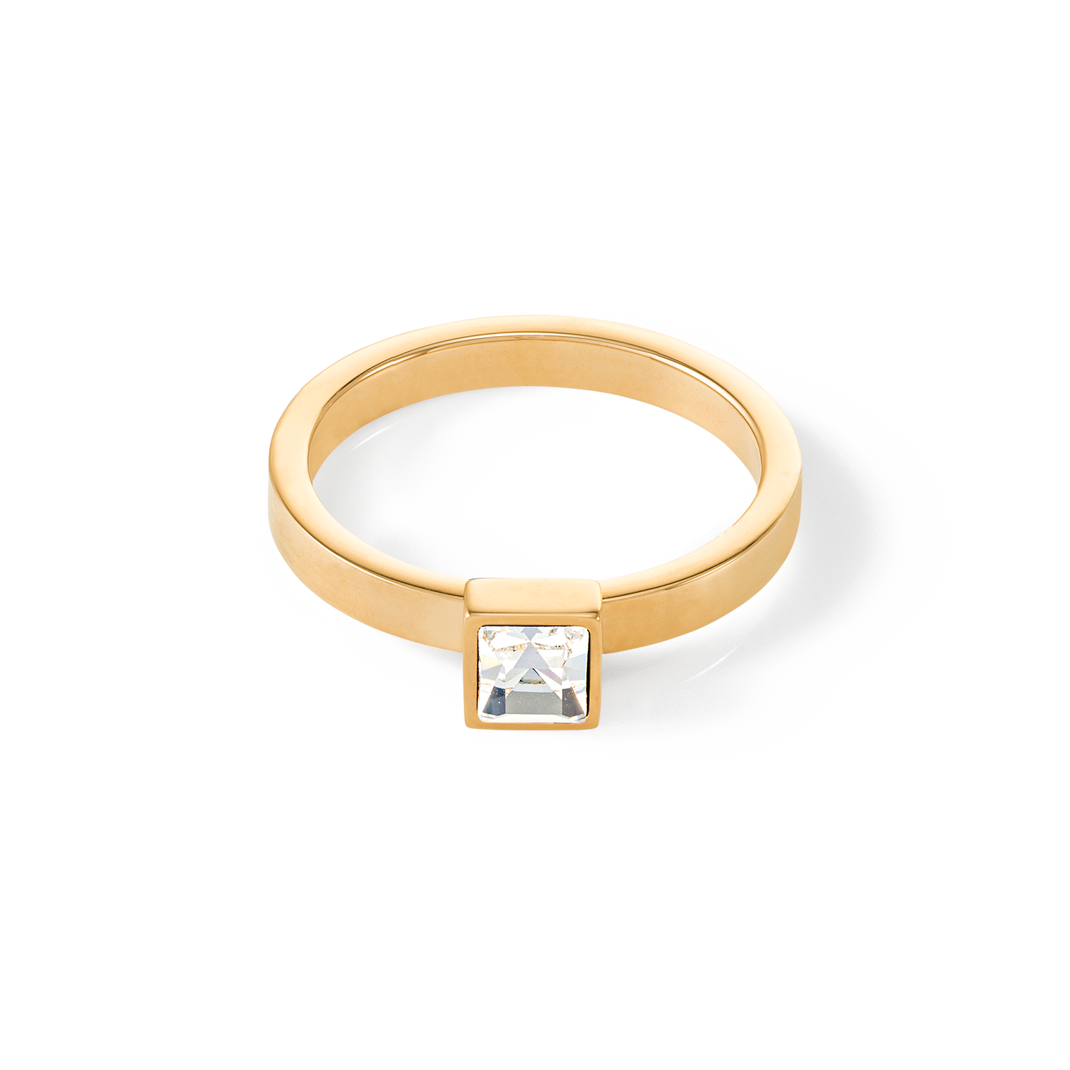 Brilliant Square small bague or cristal