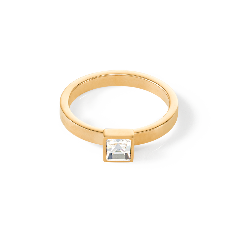 Brilliant Square small bague or cristal