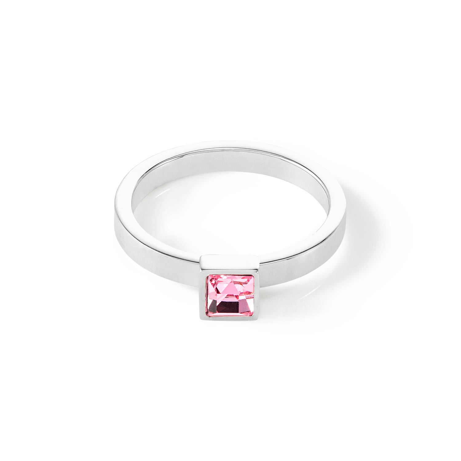 Brilliant Square small bague argent rose