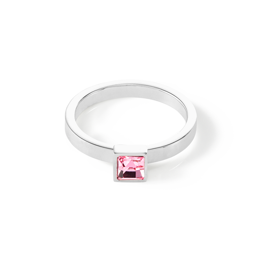 Brilliant Square small bague argent rose