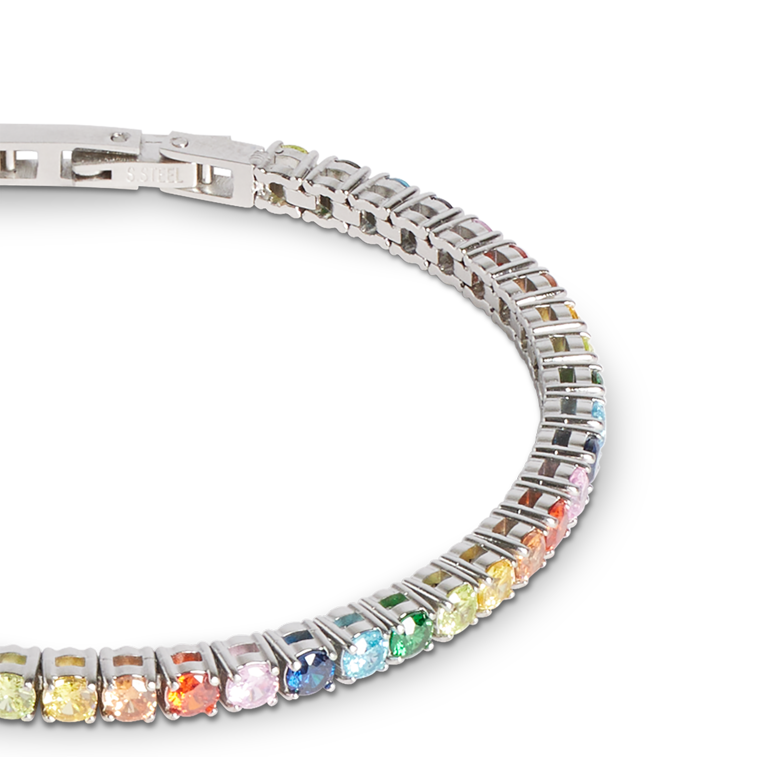 Bracelet de tennis argent-multicolore