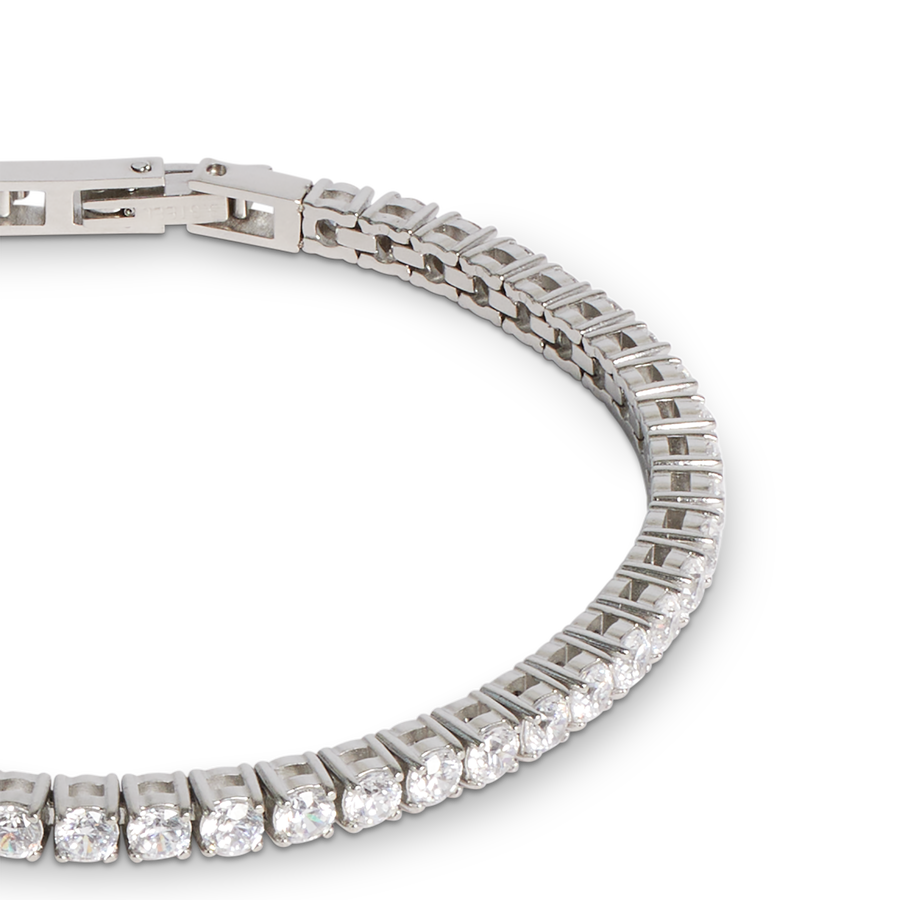 Bracelet de tennis argent-cristal