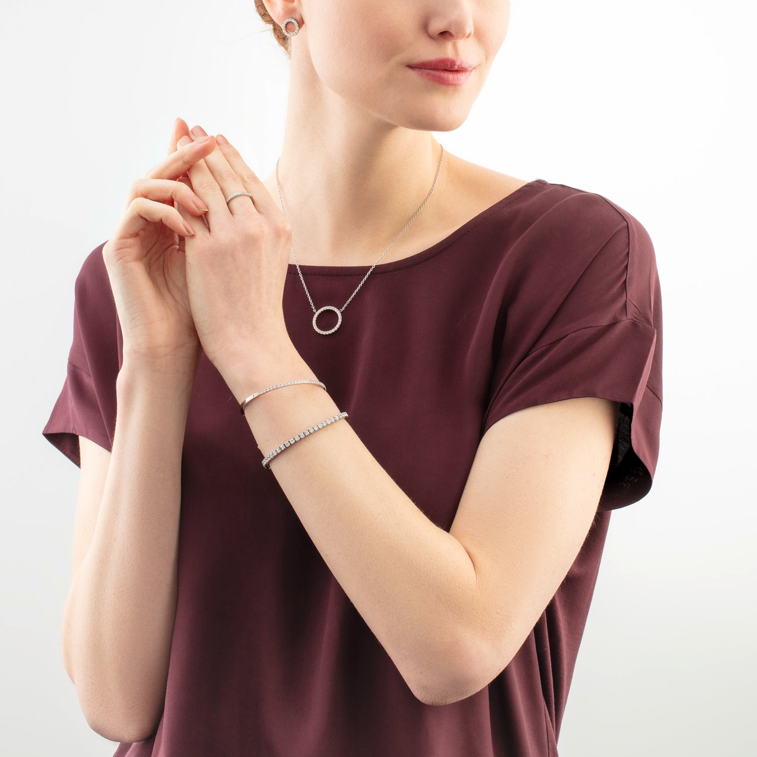 Bracelet de tennis argent-cristal