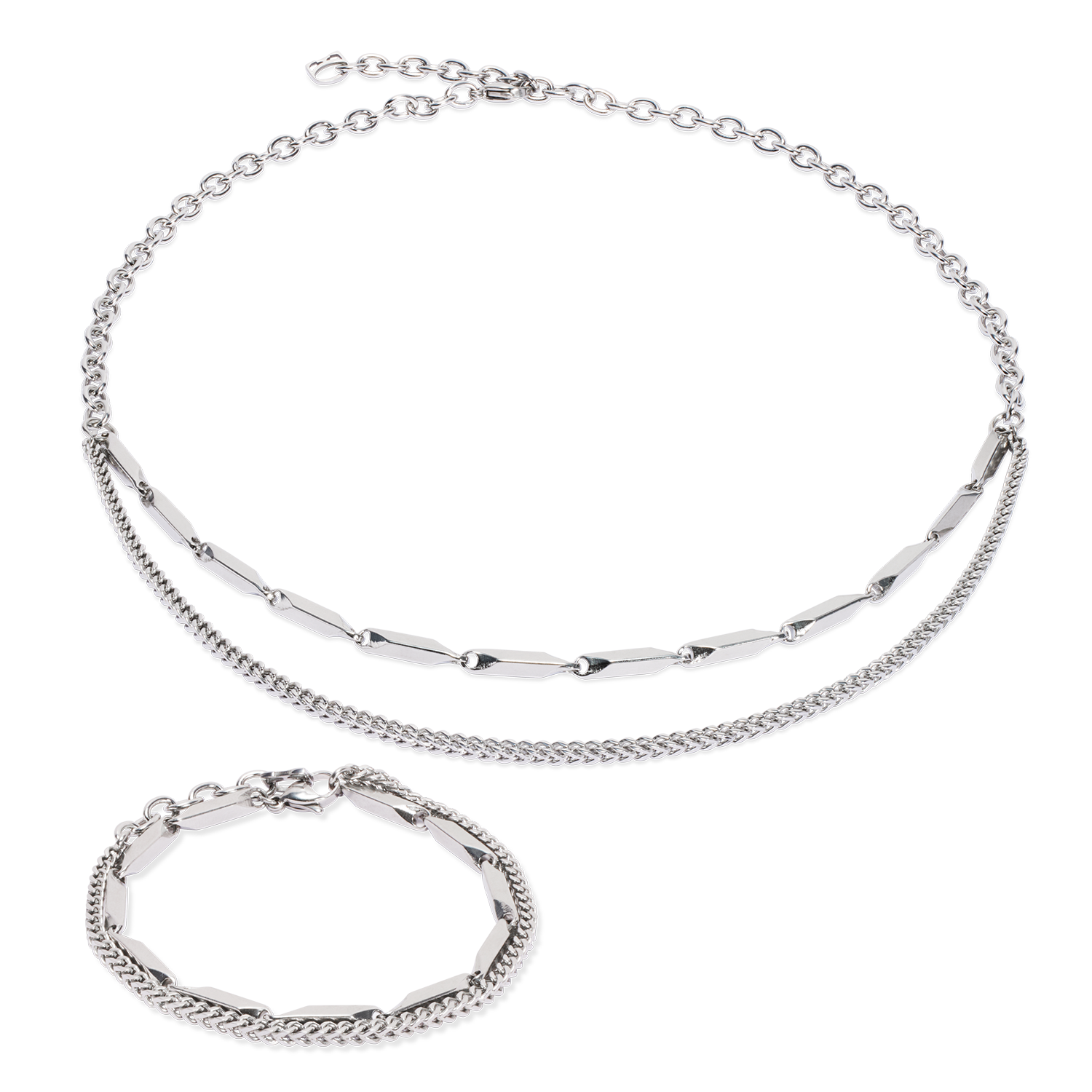 Collier Twisted Layers argent