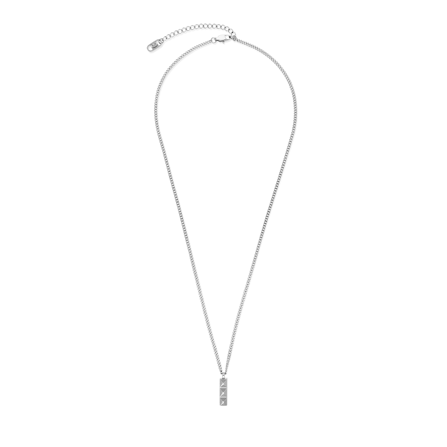 Collier Spikes Trio Bar argent
