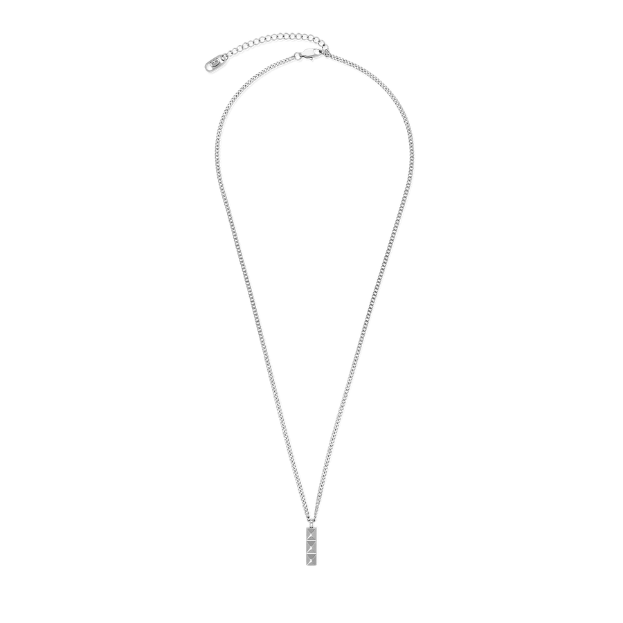 Collier Spikes Trio Bar argent
