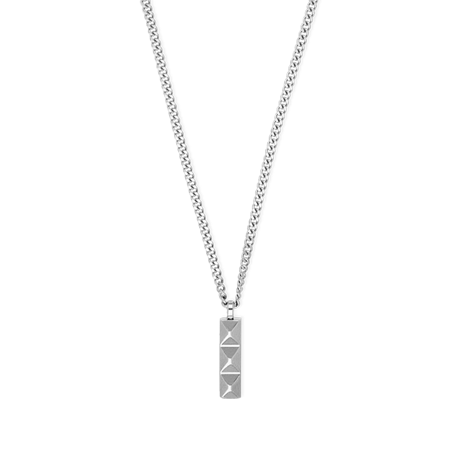 Collier Spikes Trio Bar argent