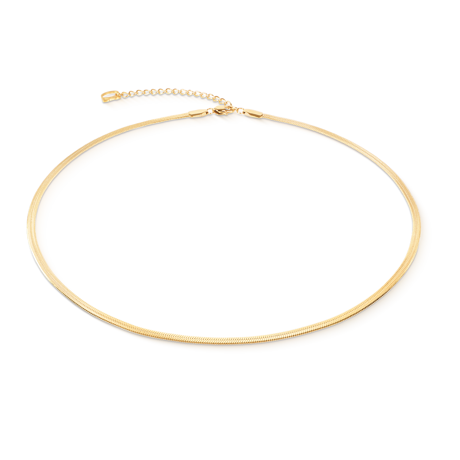 Collier maille serpent plate doré