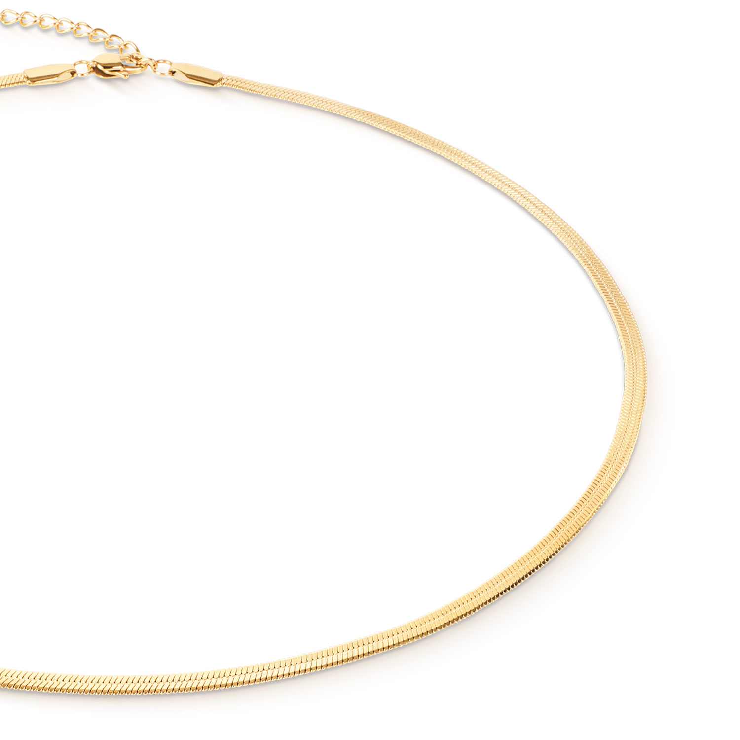 Collier maille serpent plate doré