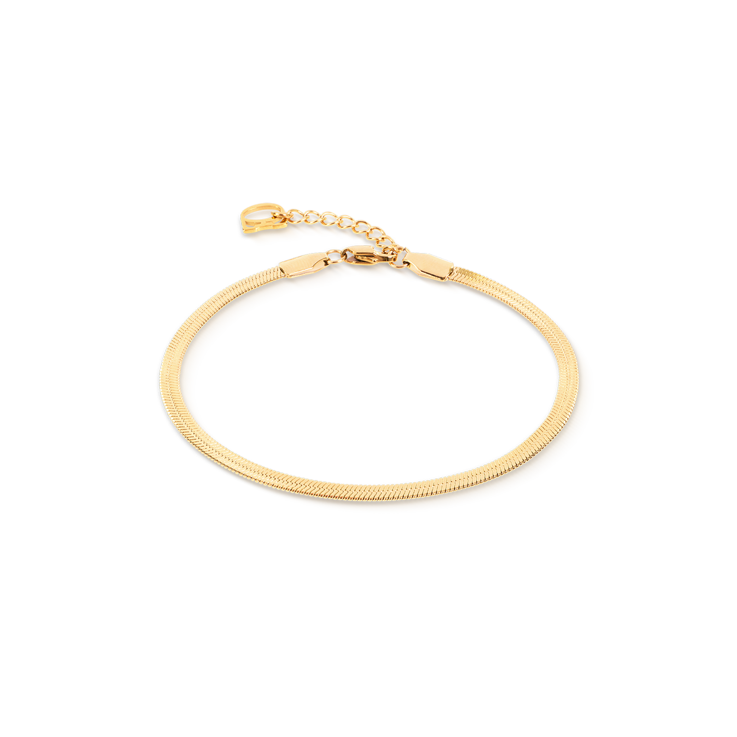 Bracelet maille serpent plate doré