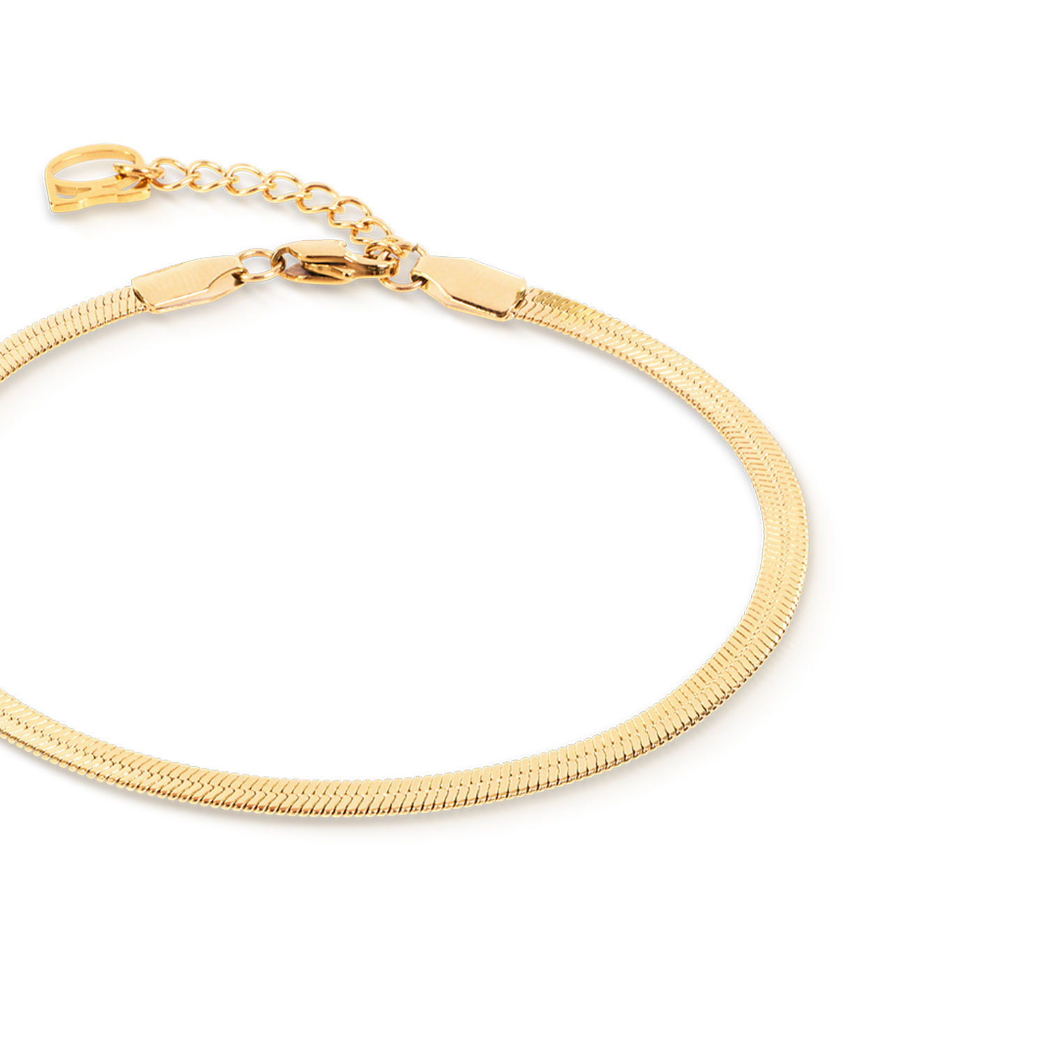 Bracelet maille serpent plate doré