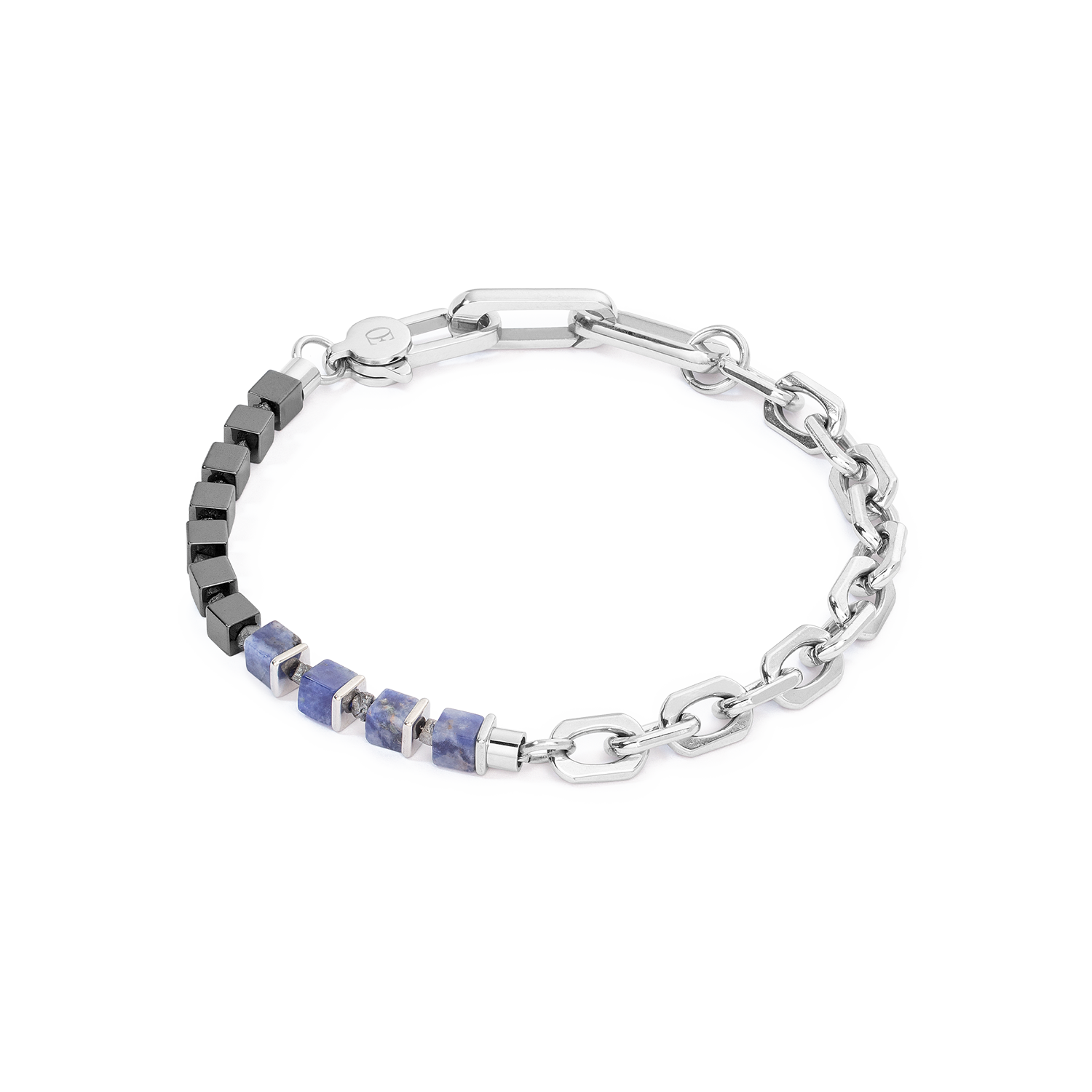 Unisex bracelet Fusion link chain bleu