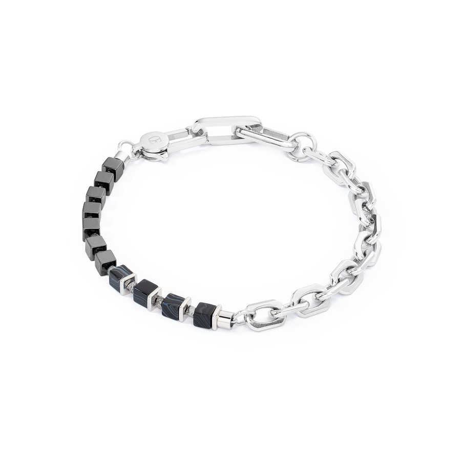 Unisex bracelet Fusion link chain noir
