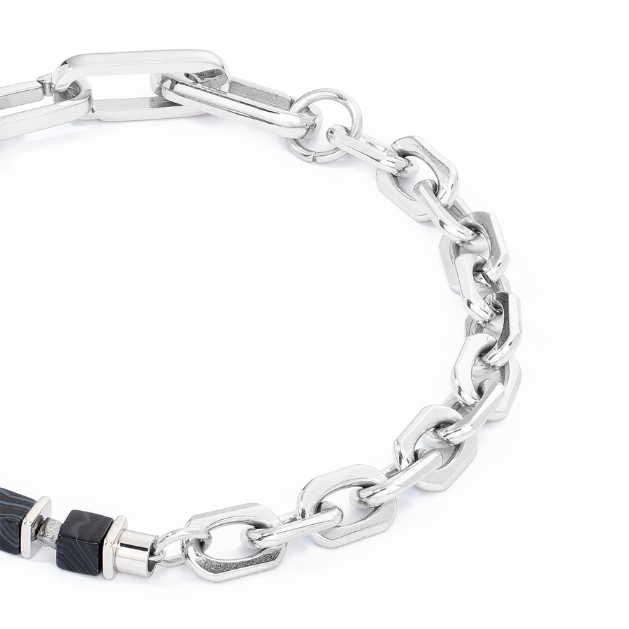 Unisex bracelet Fusion link chain noir