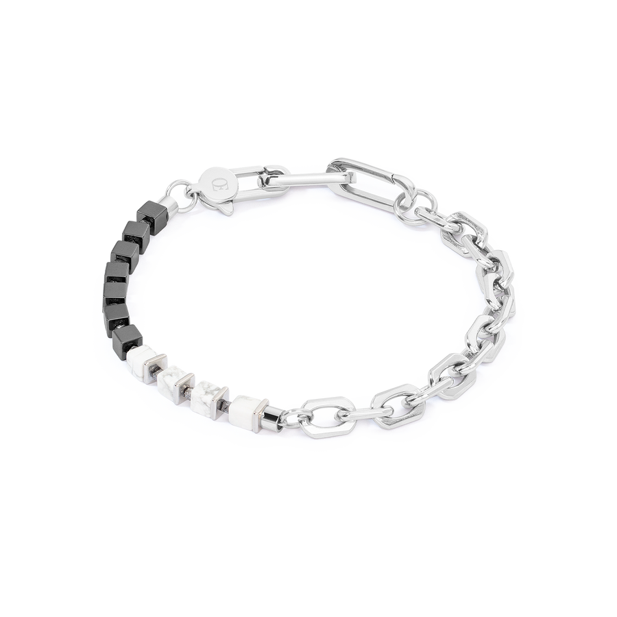 Unisex bracelet Fusion link chain blanc