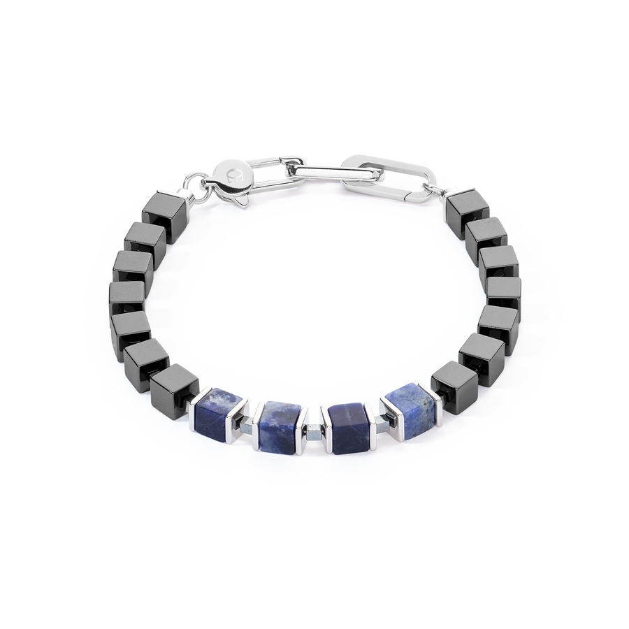 Unisex bracelet precious cubes bleu