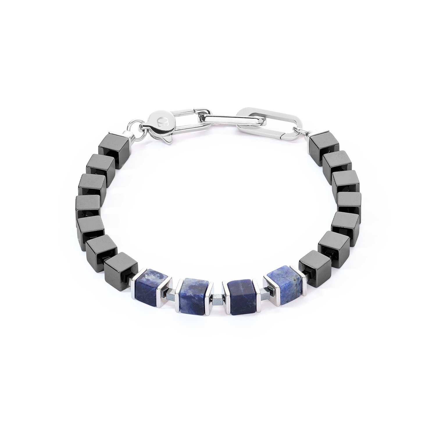 Unisex bracelet precious cubes bleu