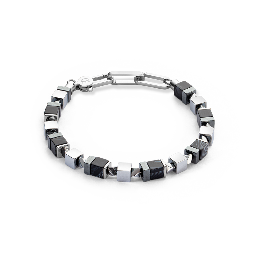 Bracelet Precious Cubes noir-argent