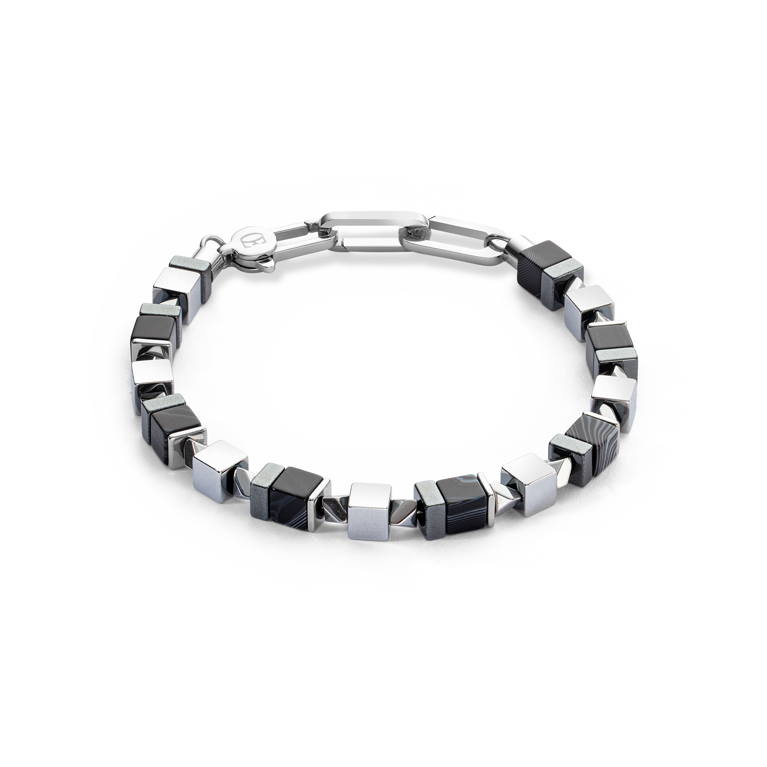 Bracelet Precious Cubes noir-argent