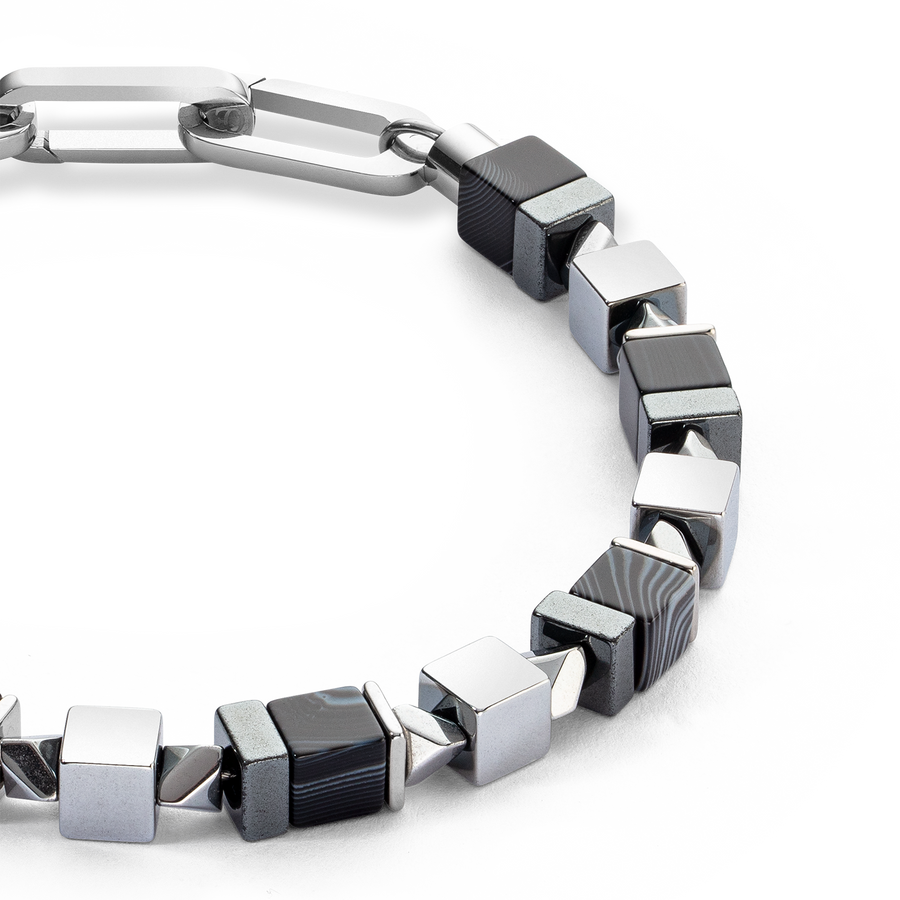 Bracelet Precious Cubes noir-argent