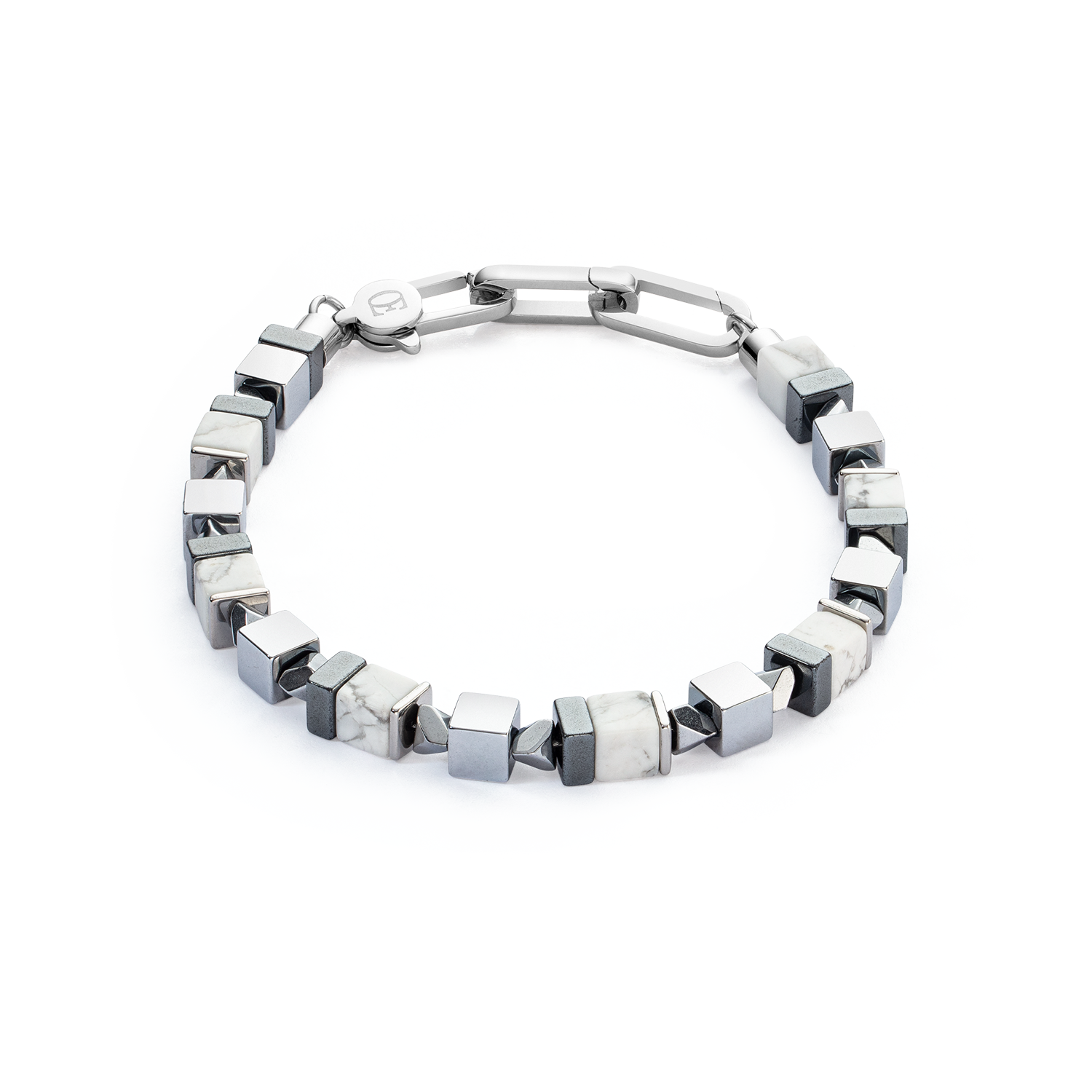 Bracelet Precious Cubes blanc-argent