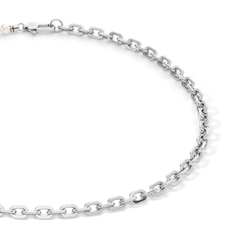 Collier Pearls Fusion link chain blanc