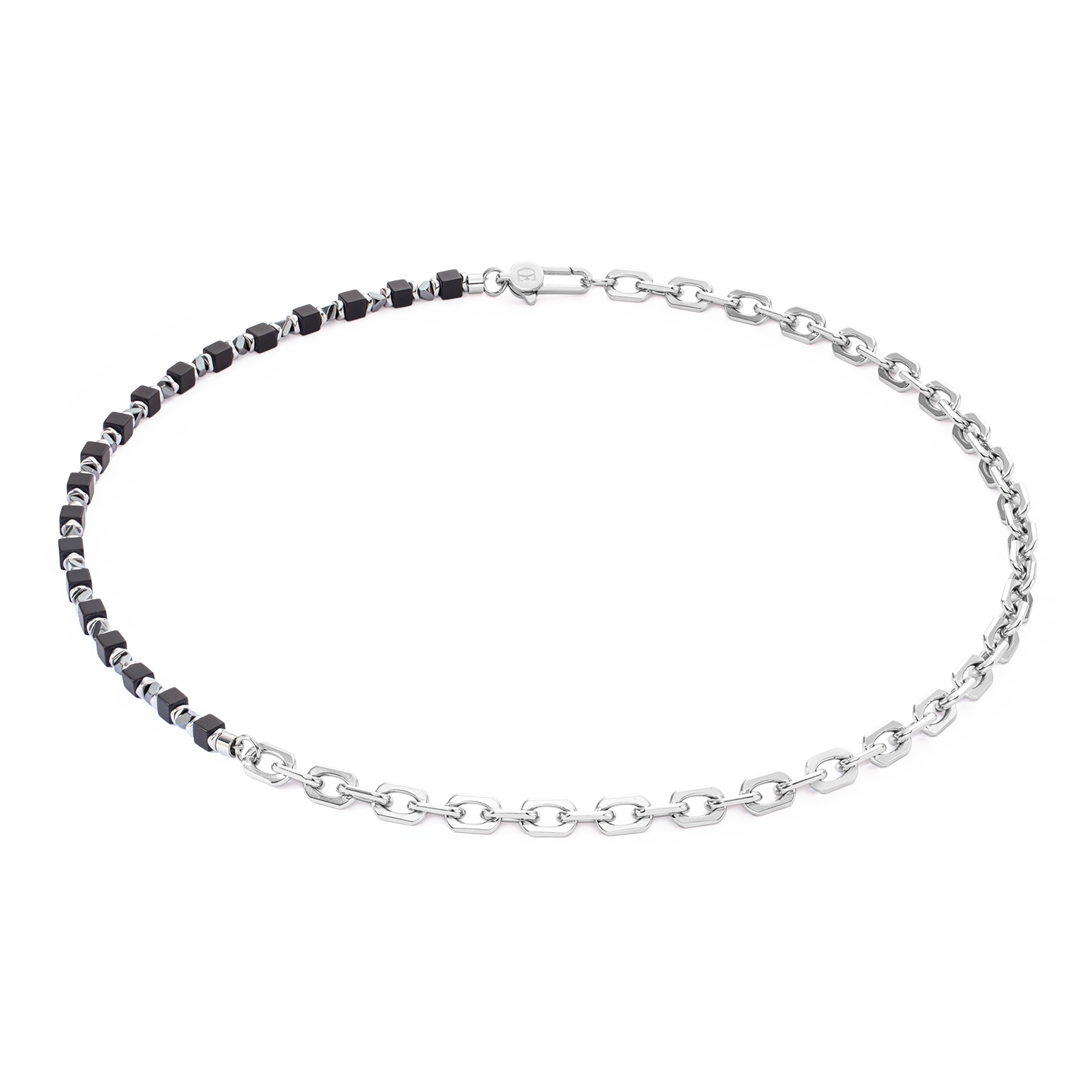 Collier Cubes Fusion link chain noir