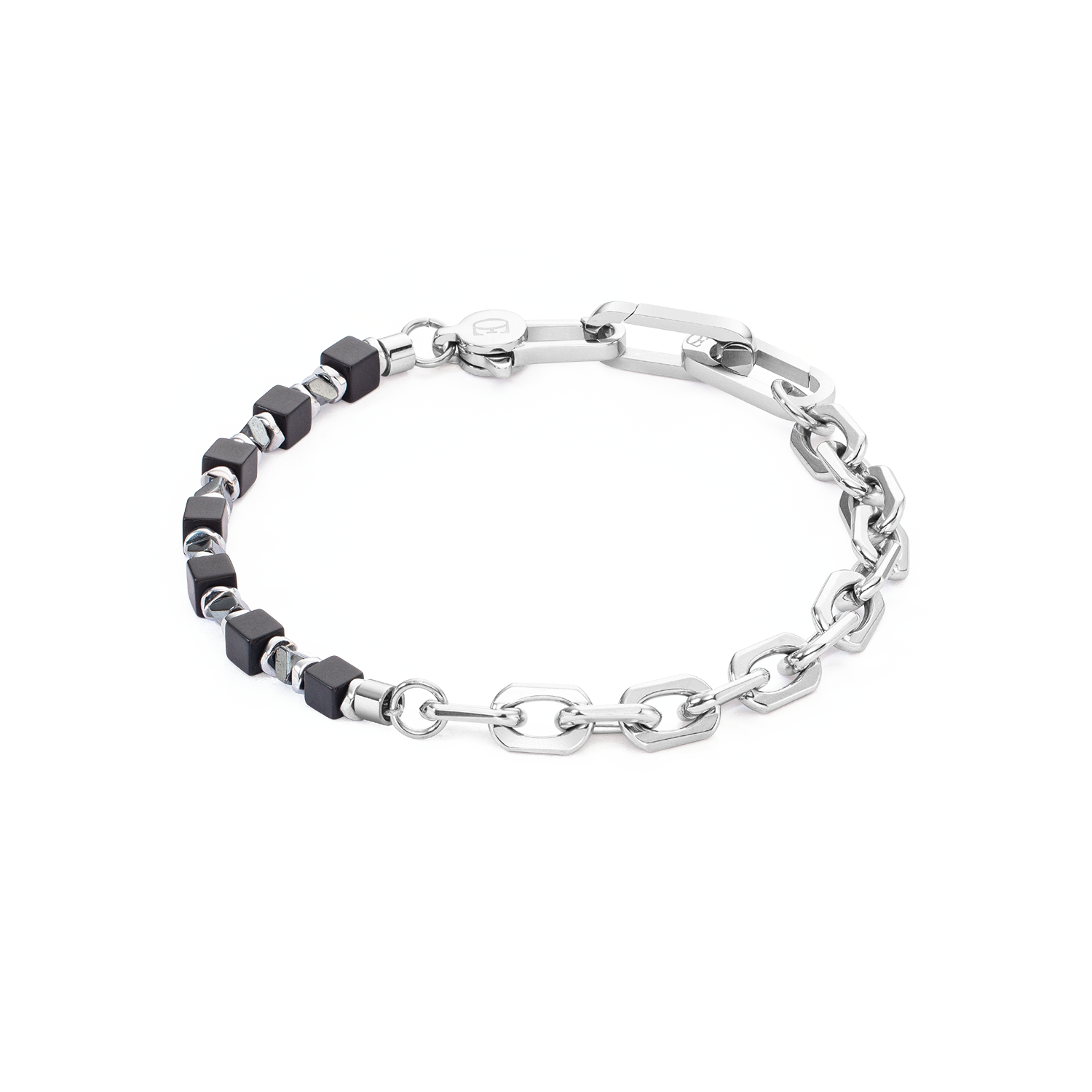 Bracelet Cubes Fusion link chain noir