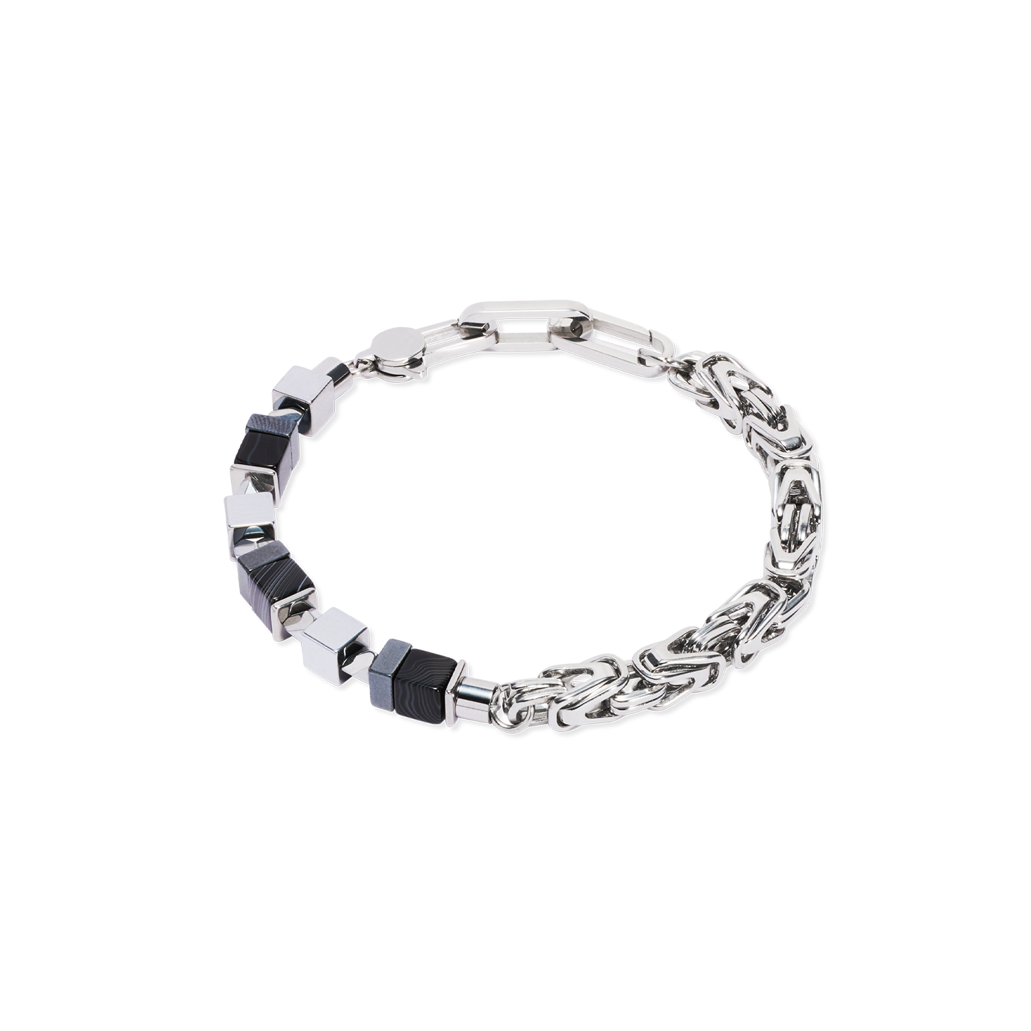 Bracelet Fusion Snake Chain noir-argent