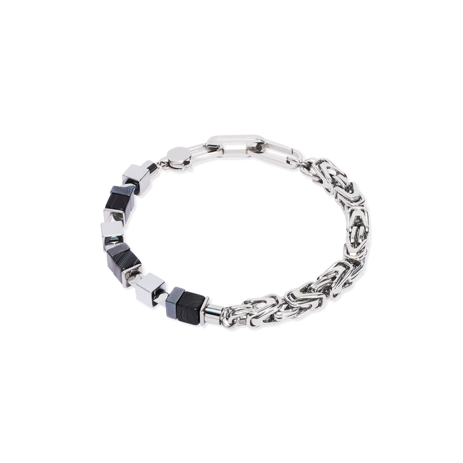 Bracelet Fusion Snake Chain noir-argent