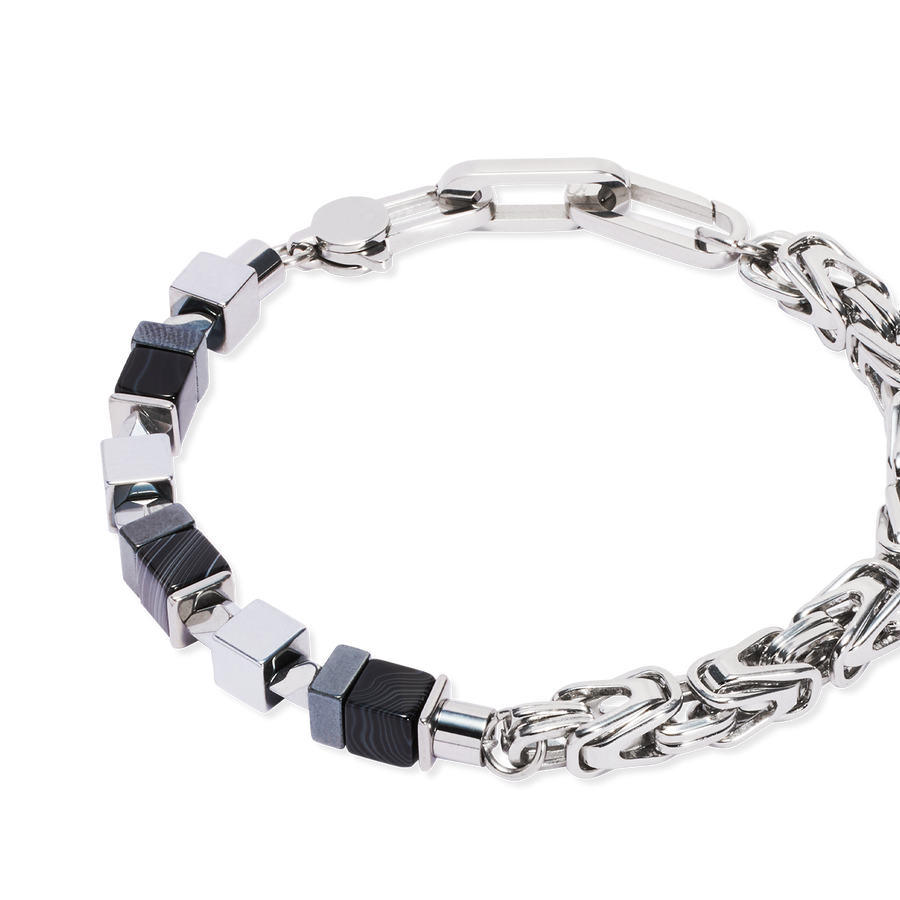 Bracelet Fusion Snake Chain noir-argent