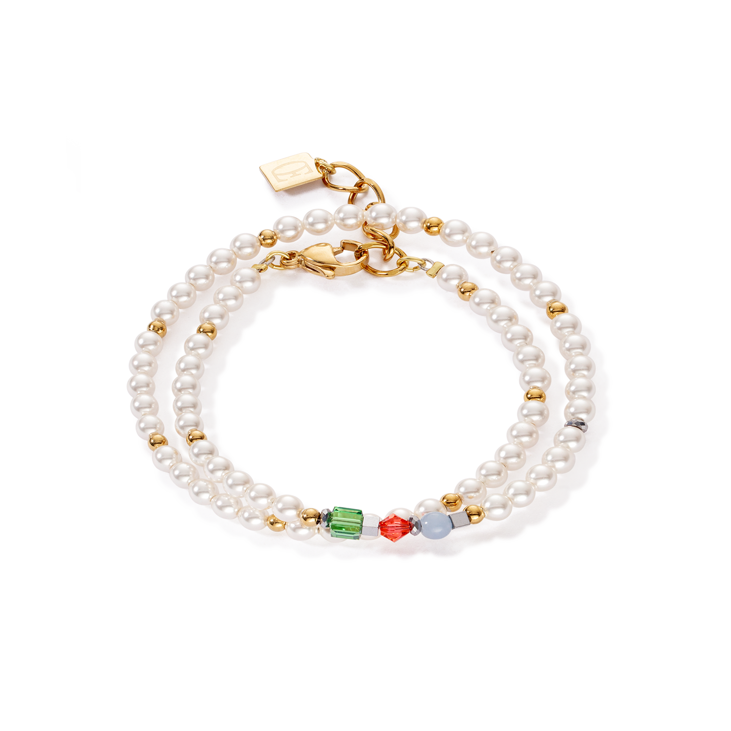 Bracelet Princess Pearls Wrap Around or multicolore Art Nouveau