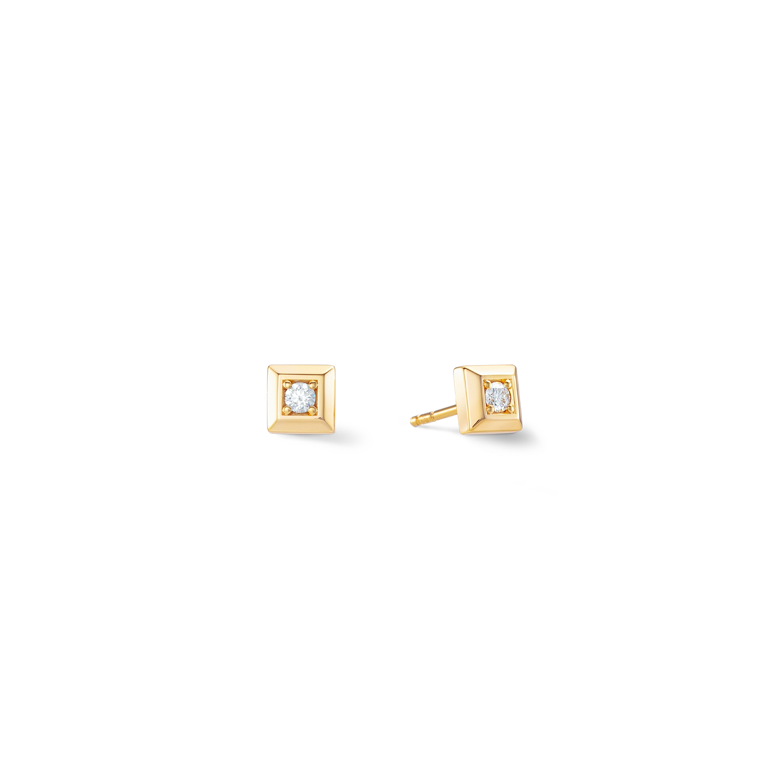 STATEMENT Collection Sparkling Square boucles d'oreilles 6 mm or