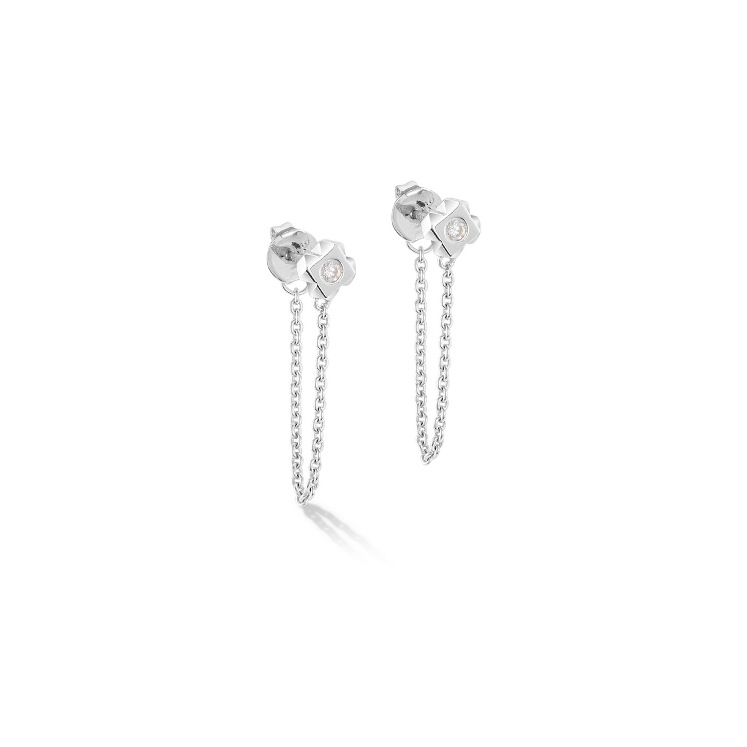 STATEMENT Collection Sparkling Spike Chain boucles d’oreilles 6 mm argent
