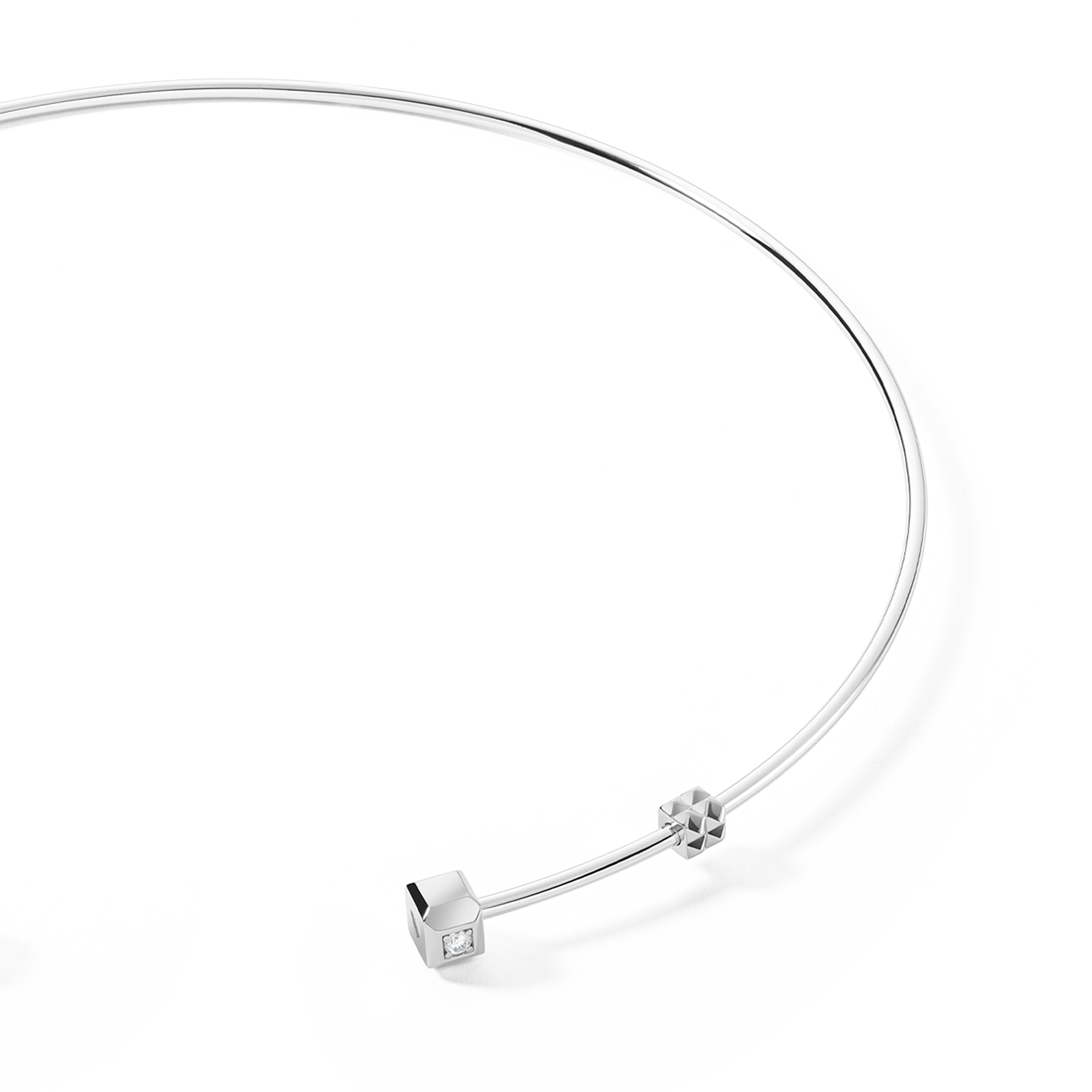 STATEMENT Collection collier rigide ouvert argent