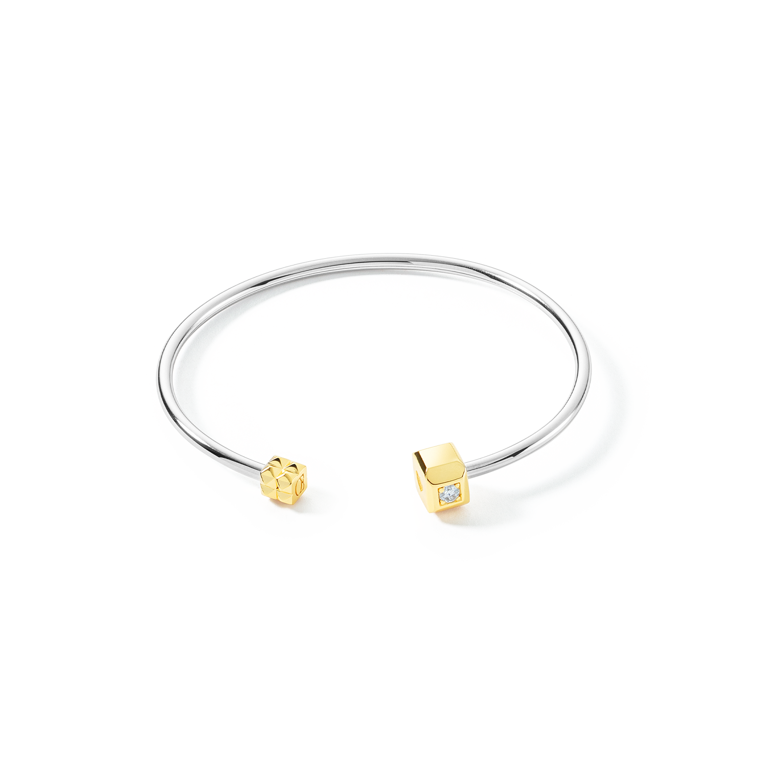 STATEMENT Collection bracelet rigide ouvert 19 cm bicolore
