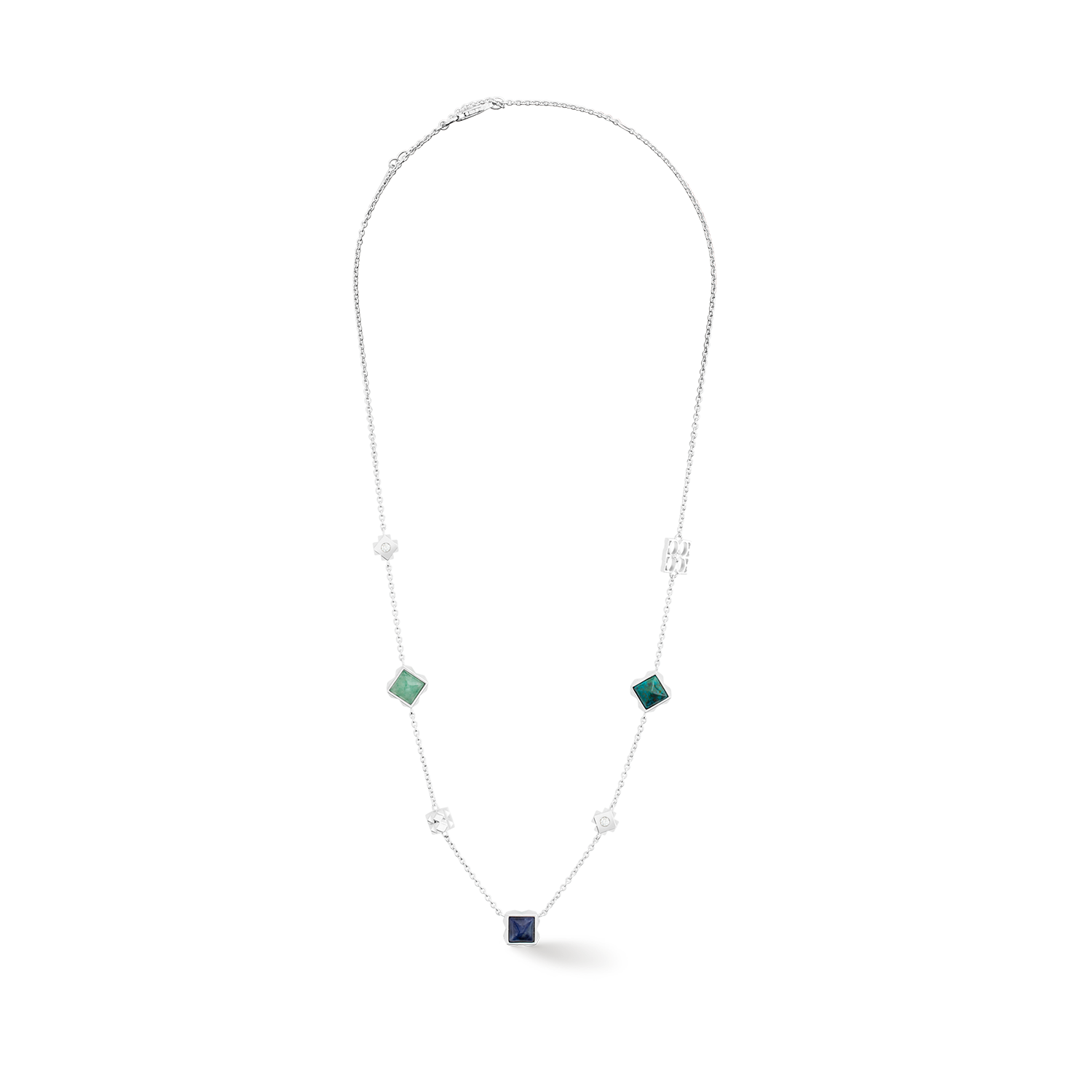 STATION Collection collier argent-bleu