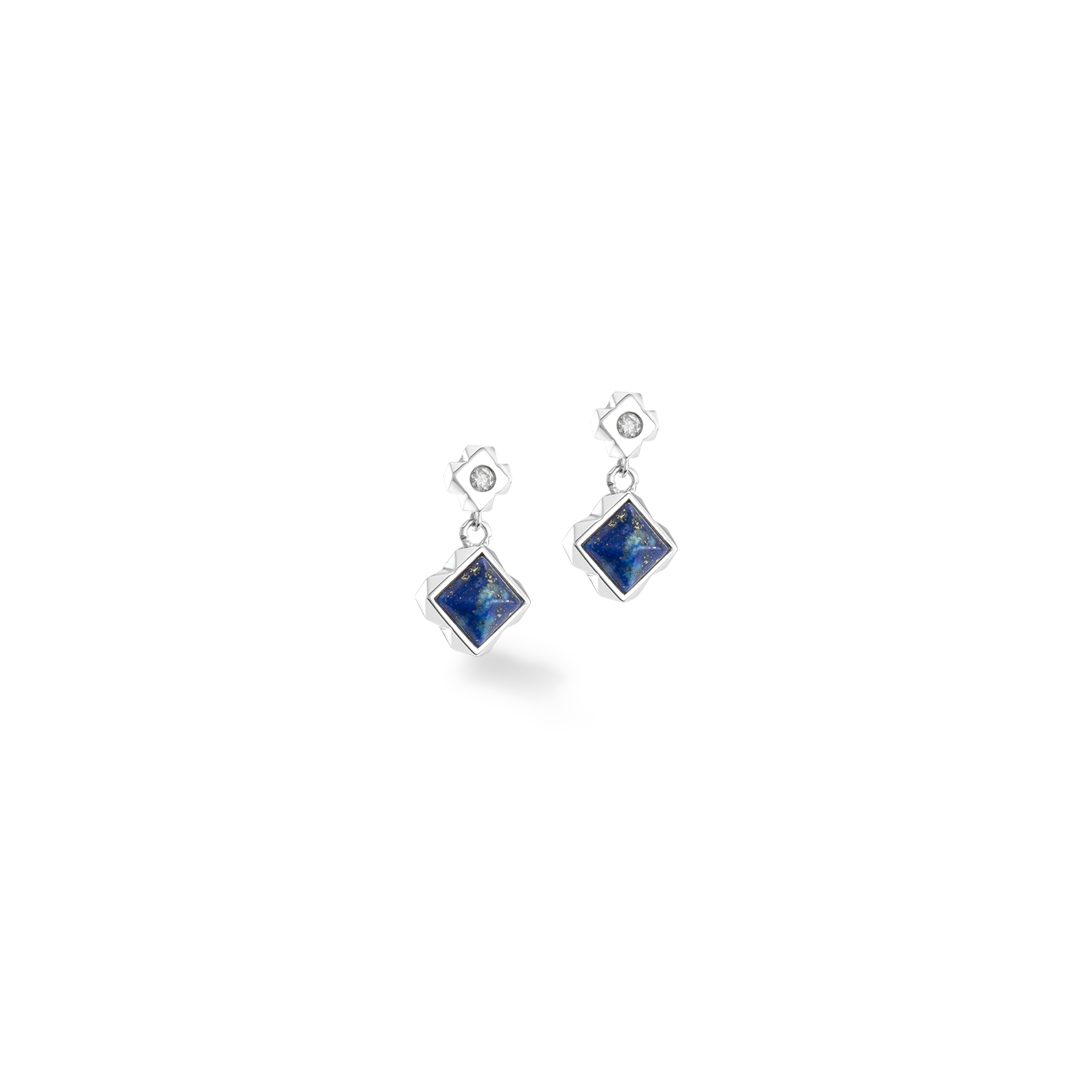 STATION Collection clous d'oreilles argent-bleu