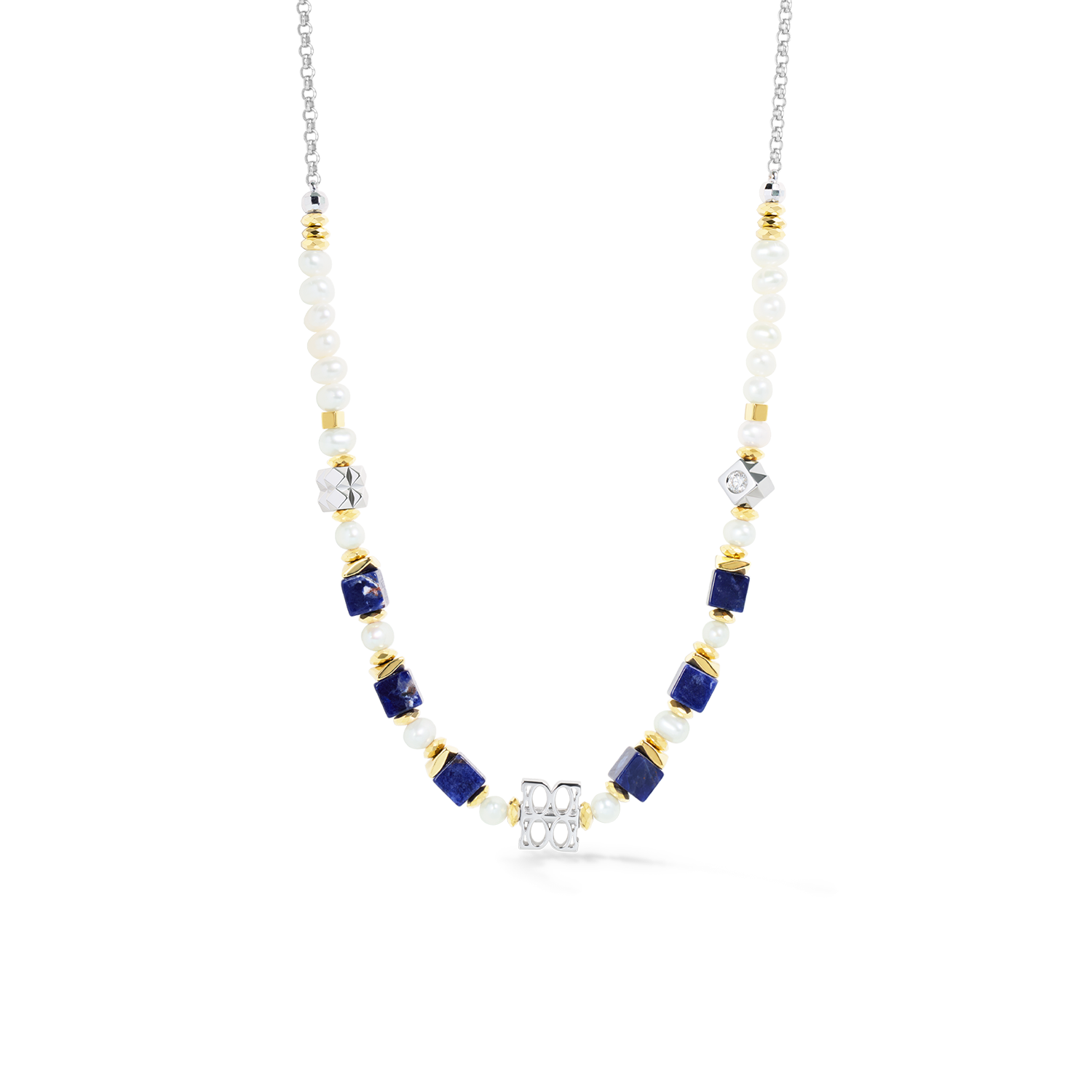 COEUR DE LION ICONIC Collection Collier Signature argent-bleu – Aperçu