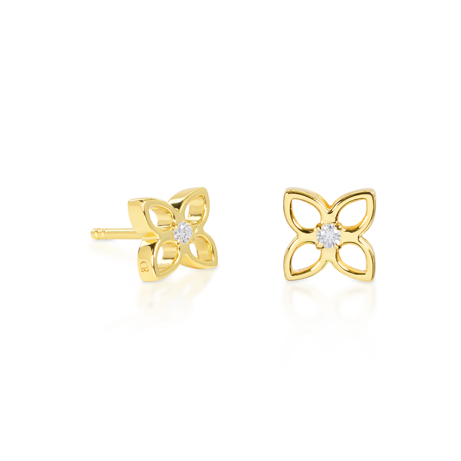 COEUR DE LION Fine Edition Boucles d'oreilles puces PETAL dorées – Aperçu