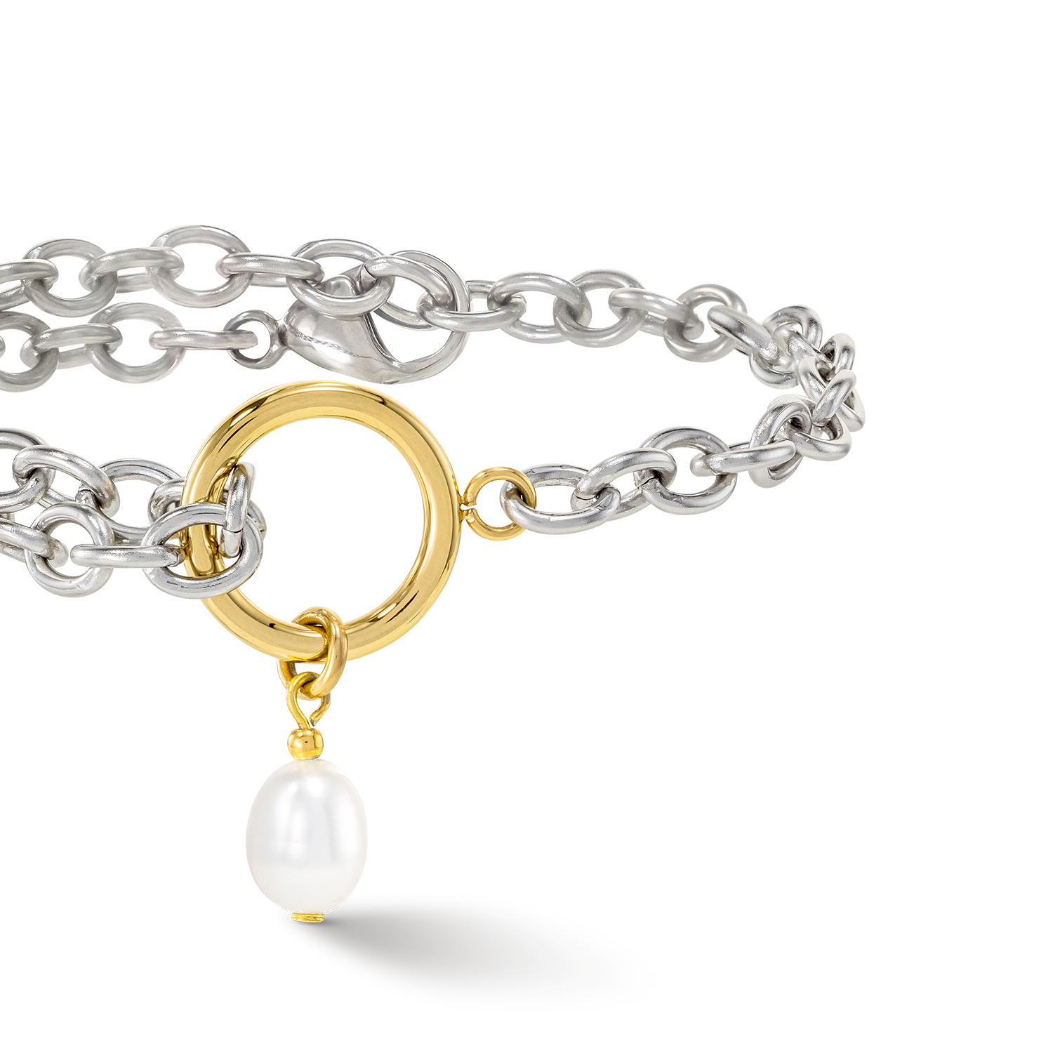 Bracelet Y & Perles d'eau Douce ovales avec O-ring bicolores