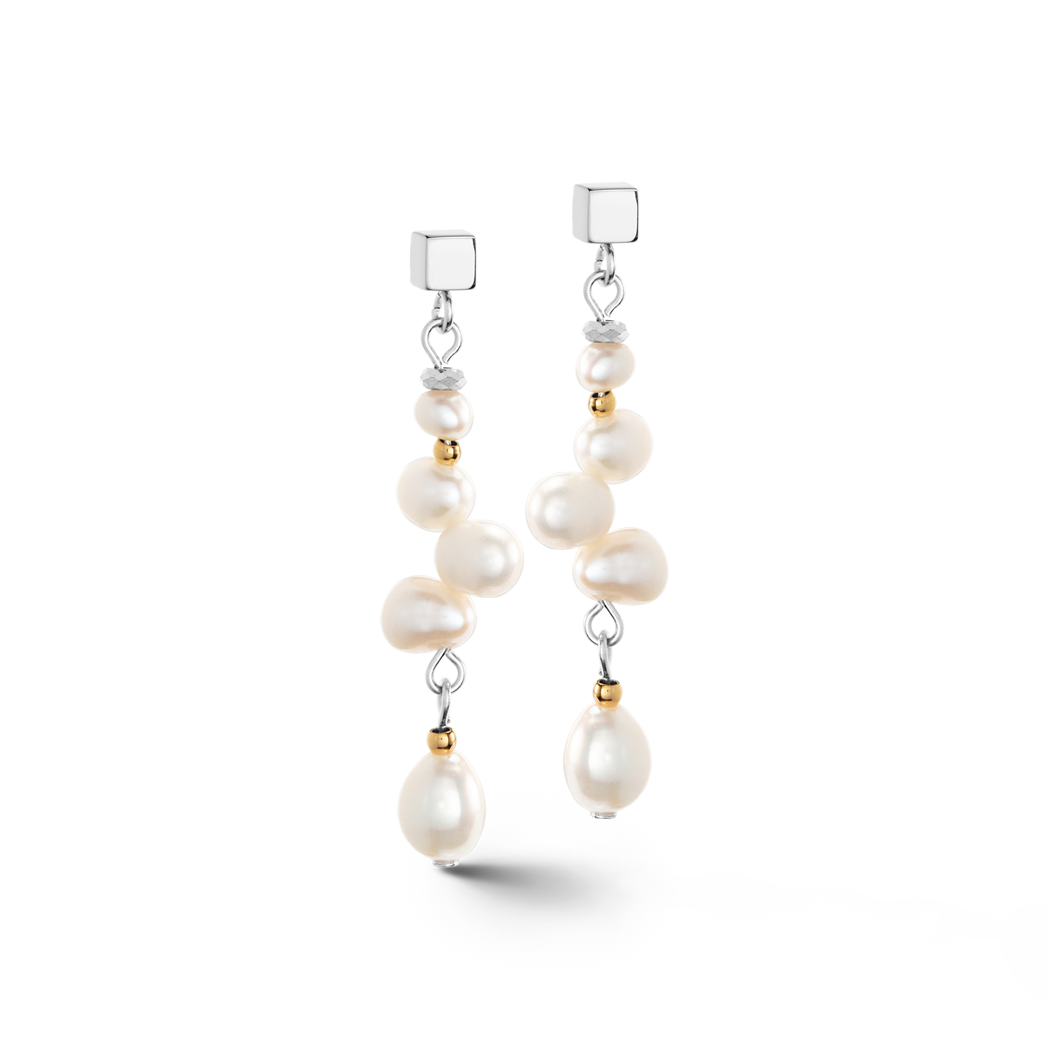 Dancing perles d'eau Douce Boucles d'oreilles Bicolor