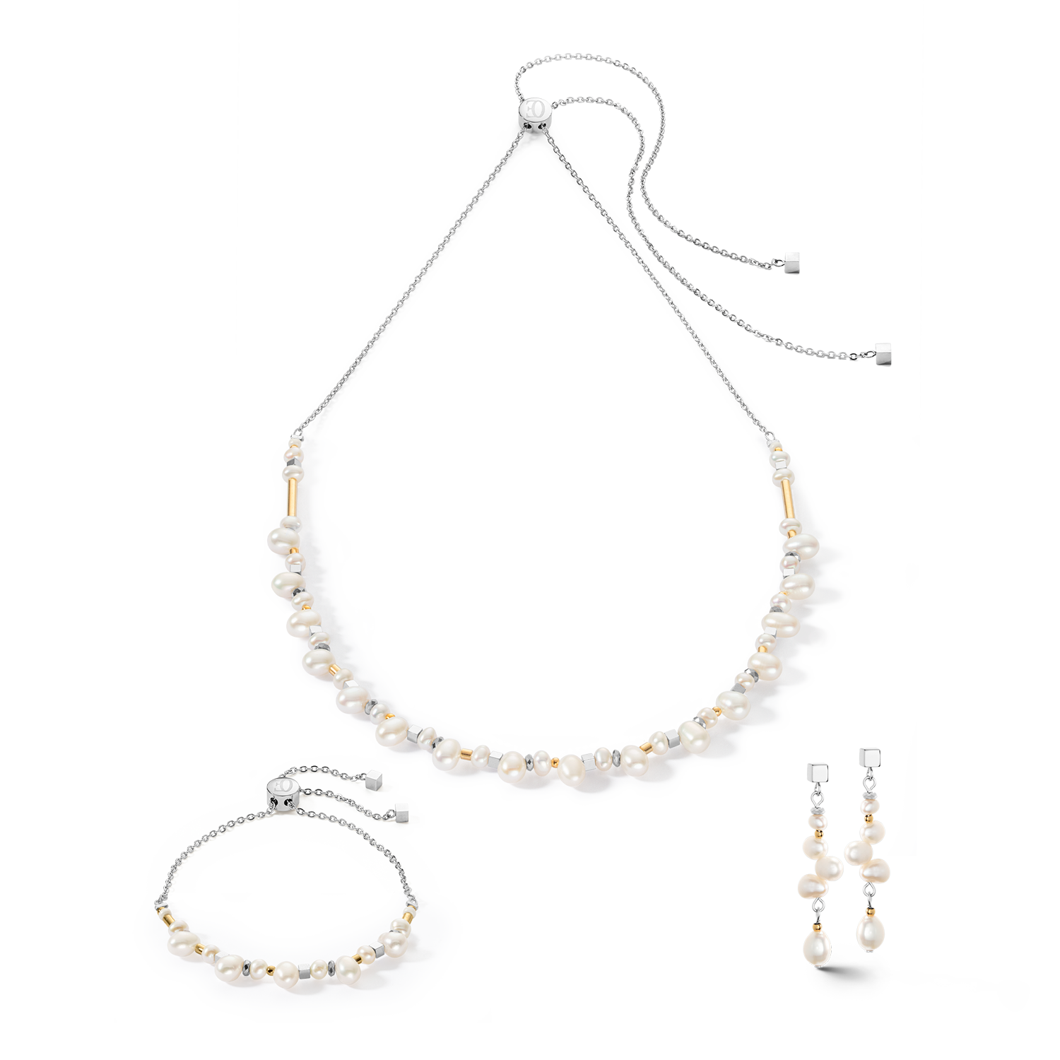 Dancing perles d'eau Douce Boucles d'oreilles Bicolor